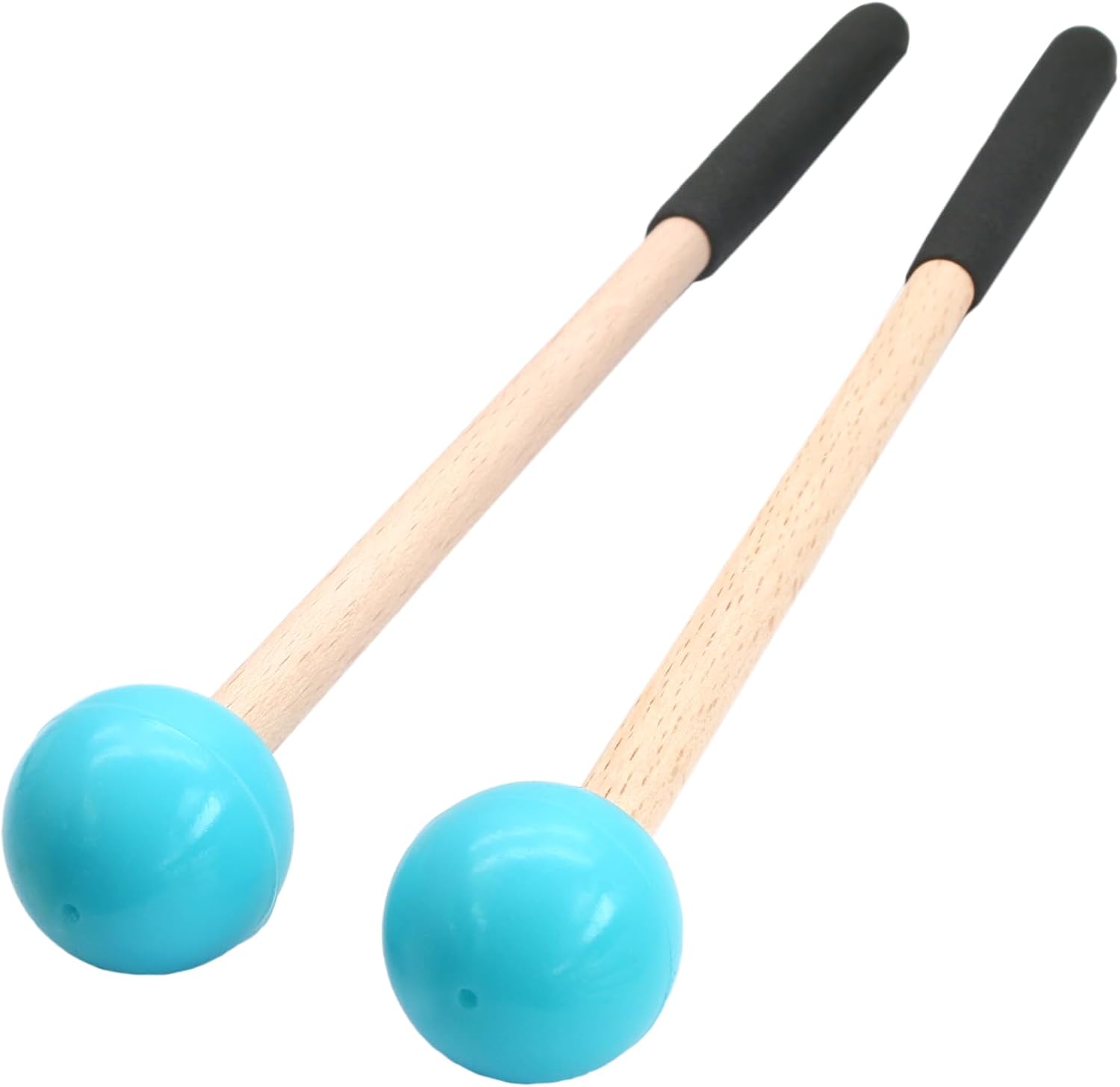 Biaungdo 2 Pack 8.7 Inch Glockenspiel Mallets, Rubber Xylophone Mallets Bell Stick Percussion with Wood Handle Drumstick Percussion Instrument Parts for Bell, Tongue Drum Mallet(Blue) - Image 1