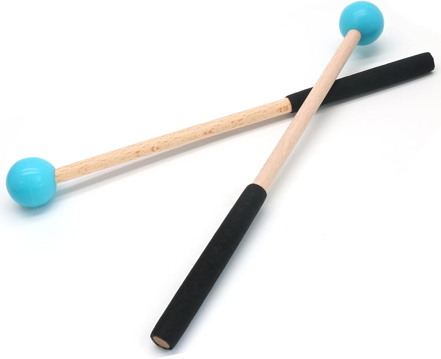 Biaungdo 2 Pack 8.7 Inch Glockenspiel Mallets, Rubber Xylophone Mallets Bell Stick Percussion with Wood Handle Drumstick Percussion Instrument Parts for Bell, Tongue Drum Mallet(Blue) - Image 6