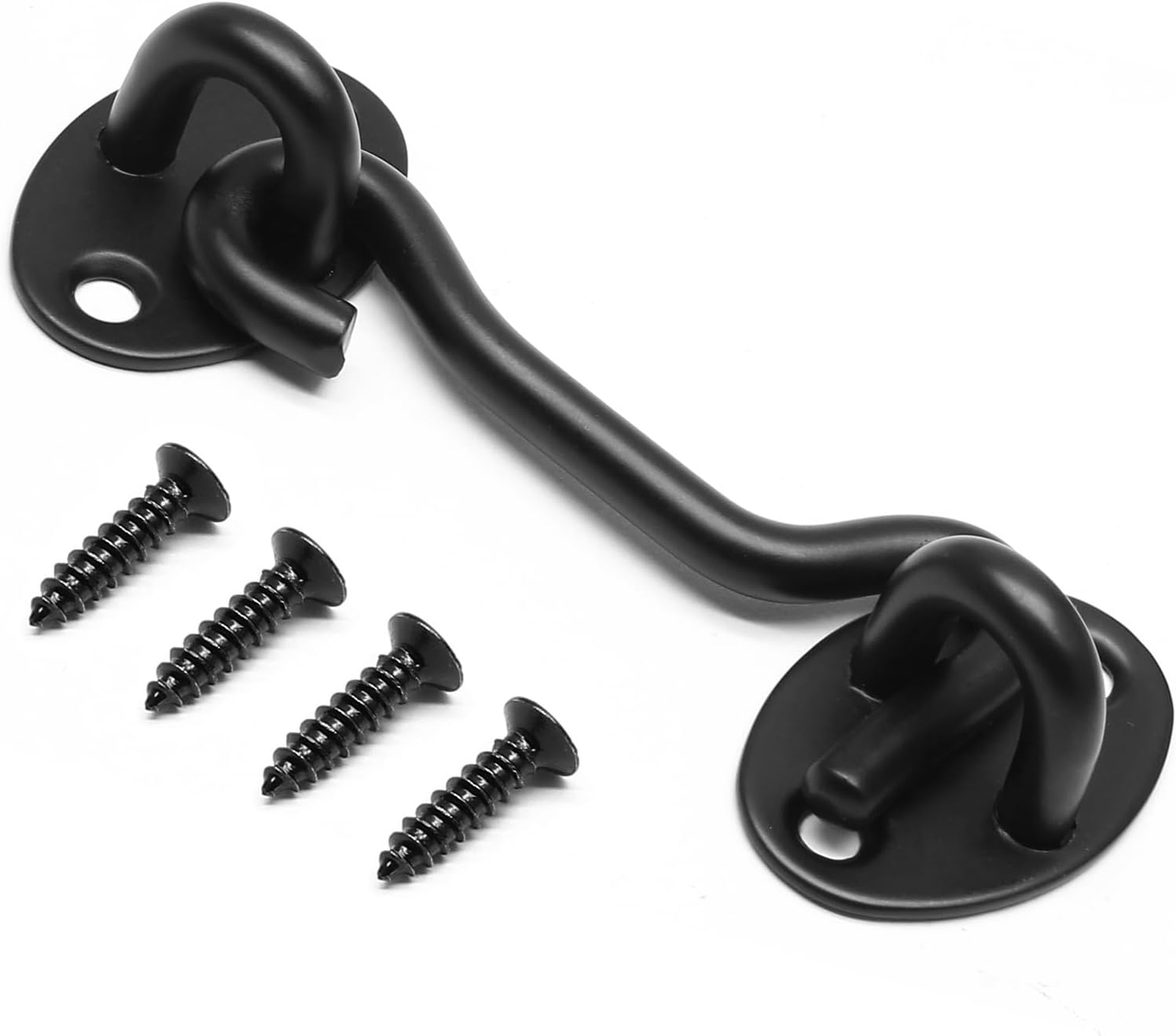Biaungdo Heavy Duty Hook and Eye Latch, 3 Inch Black Privacy Hook Barn Door Lock Easy Lock, Stainless Steel Gate Latch for Doors/Windows/Sheds/Gates/Fences/Closets/Cabinets, 1 Pack - Image 7