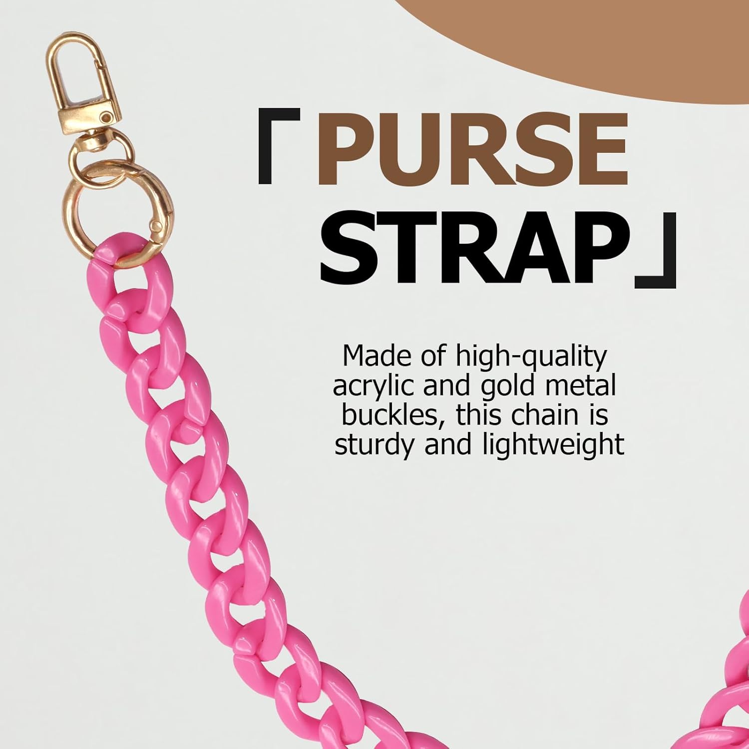 Biaungdo Acrylic Purse Chain Strap, Luxury Acrylic Handbag Strap Replacement, Short Purse Chain Handles Clutches Handles - Image 3