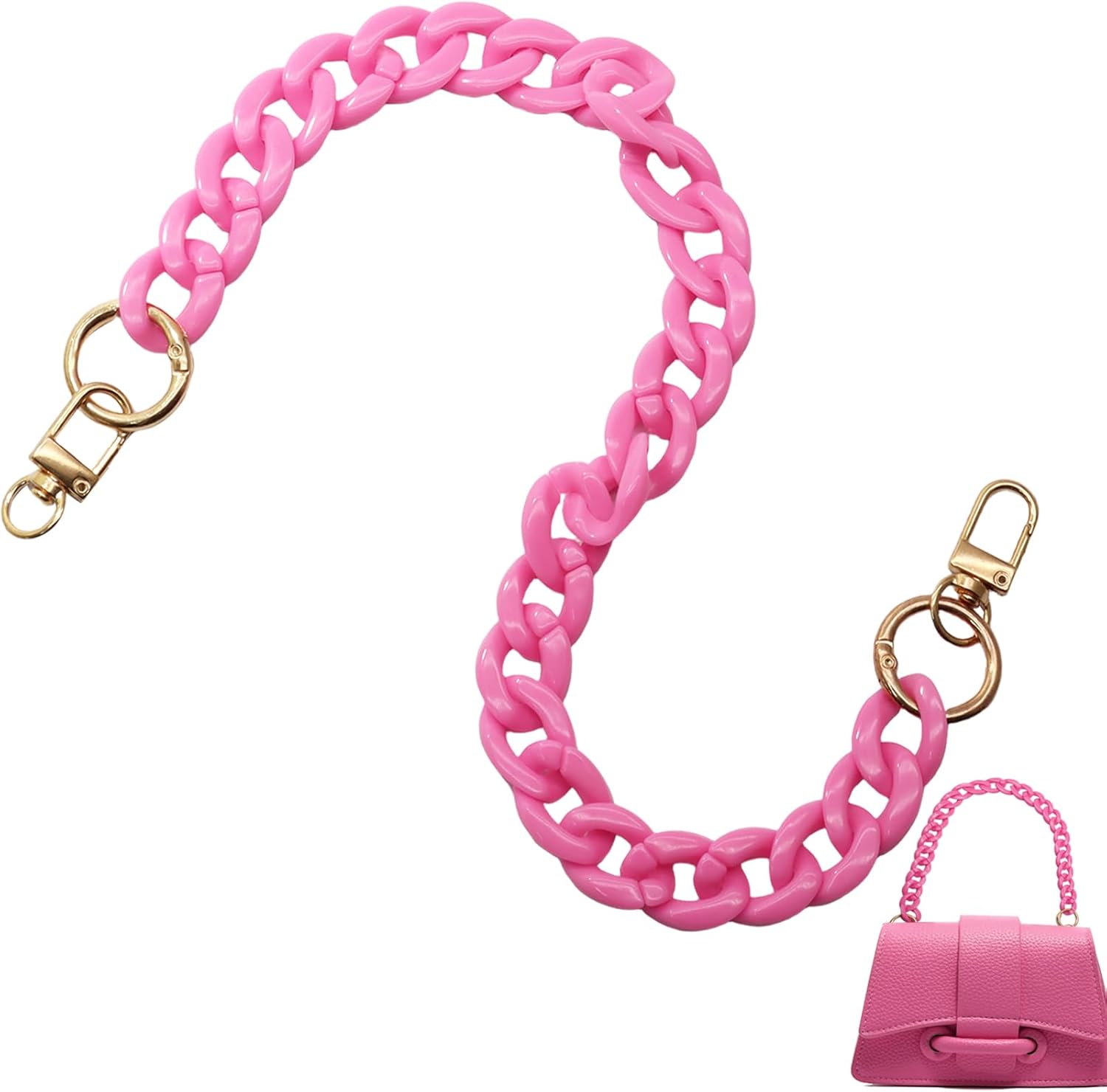 Biaungdo Acrylic Purse Chain Strap, Luxury Acrylic Handbag Strap Replacement, Short Purse Chain Handles Clutches Handles - Image 7