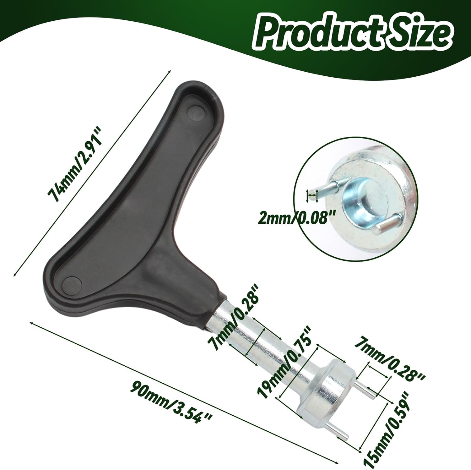 Biaungdo Golf Spike Tool for Spike Shoes, Black Golf Shoe Spike Wrench, Zinc Alloy Golf Spike Removal Tool - Image 2