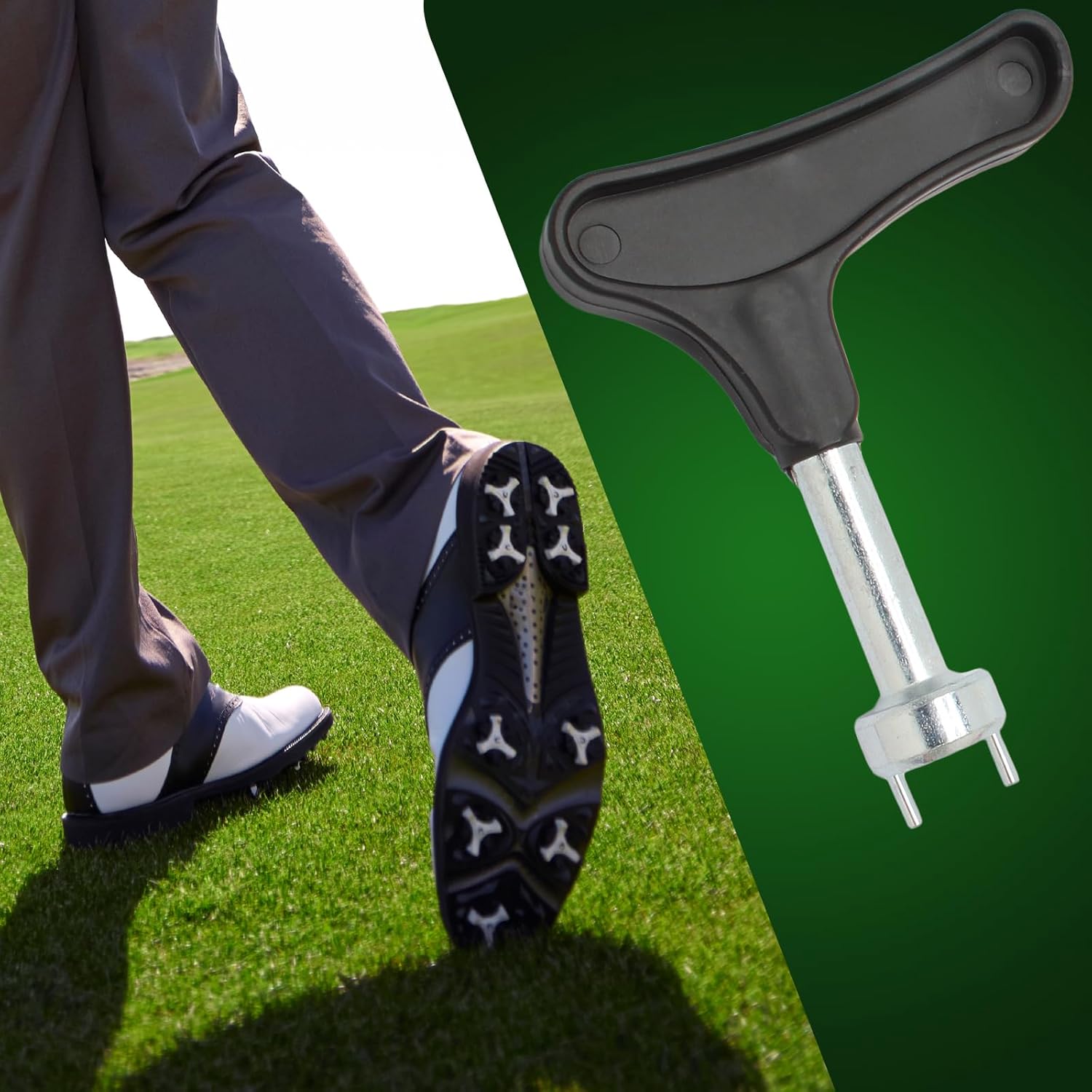 Biaungdo Golf Spike Tool for Spike Shoes, Black Golf Shoe Spike Wrench, Zinc Alloy Golf Spike Removal Tool - Image 6