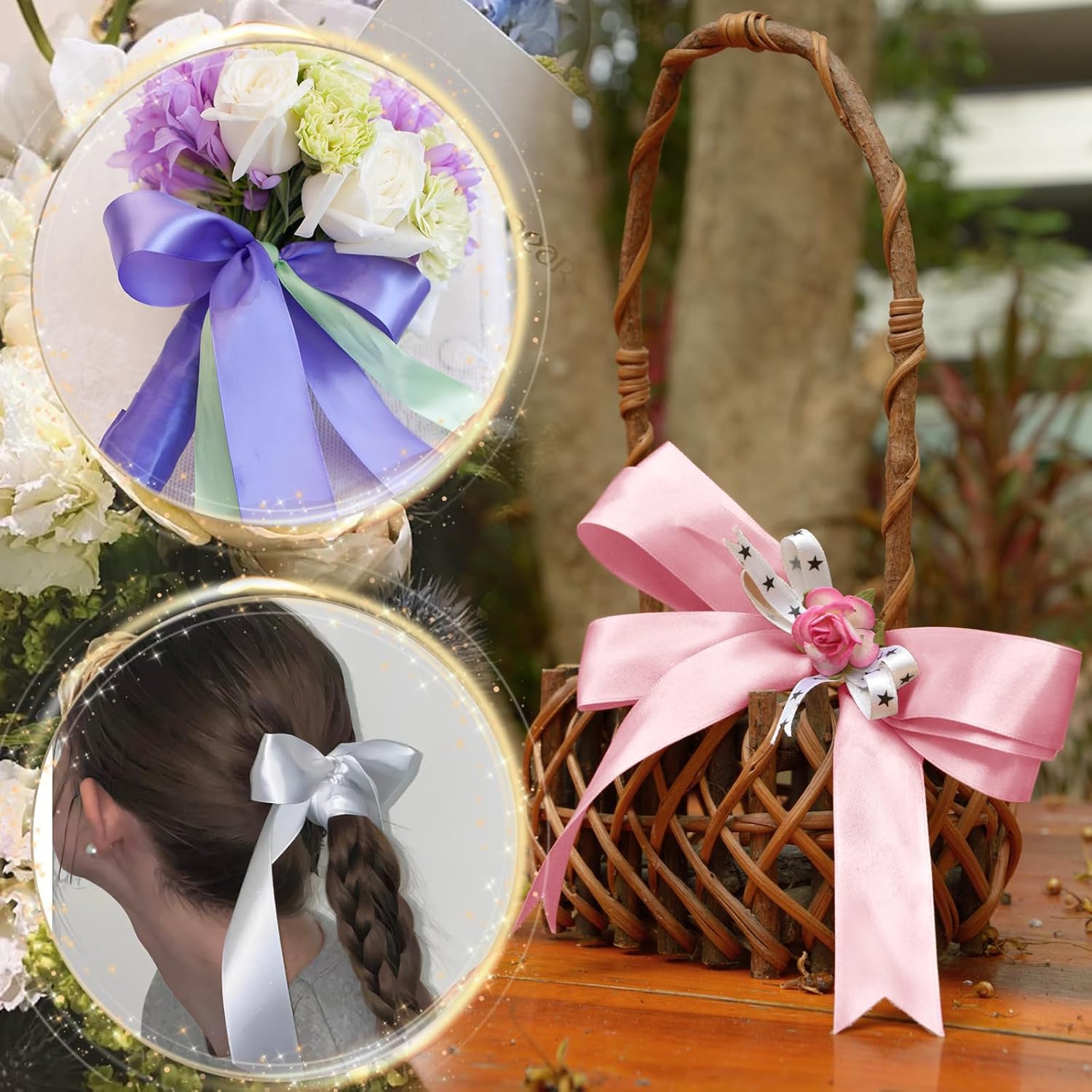 Biaungdo Light Pink Satin Ribbon 1-1/2 Inch, 60 Yards Silk Ribbon for Gift Wrapping, Silky Polyester Fabric for Crafts Wedding Flower Bouquet Party Bows Making Decoration - Image 6