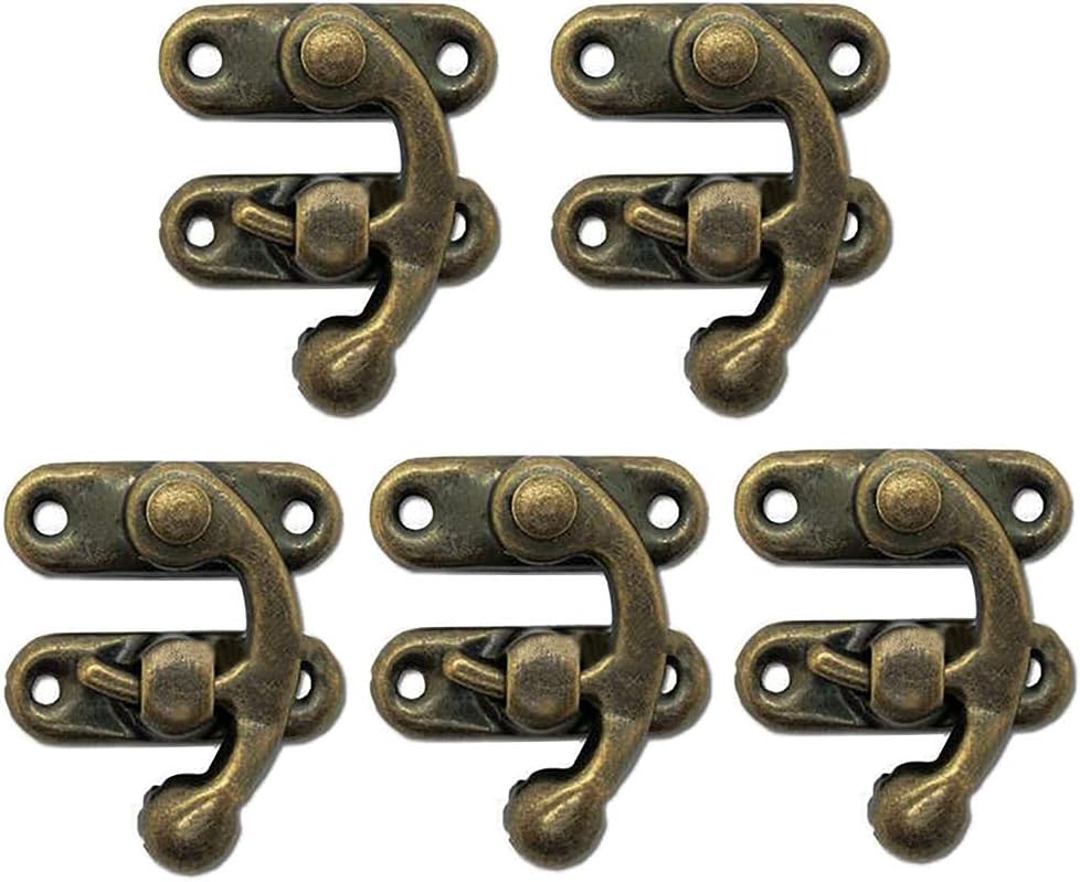 Biaungdo 5pcs Retro Vintage Style Swing Bag Clasp Closure Lock Latch for Furniture Wooden Box Jewelry Case Bronze Tone - Image 1