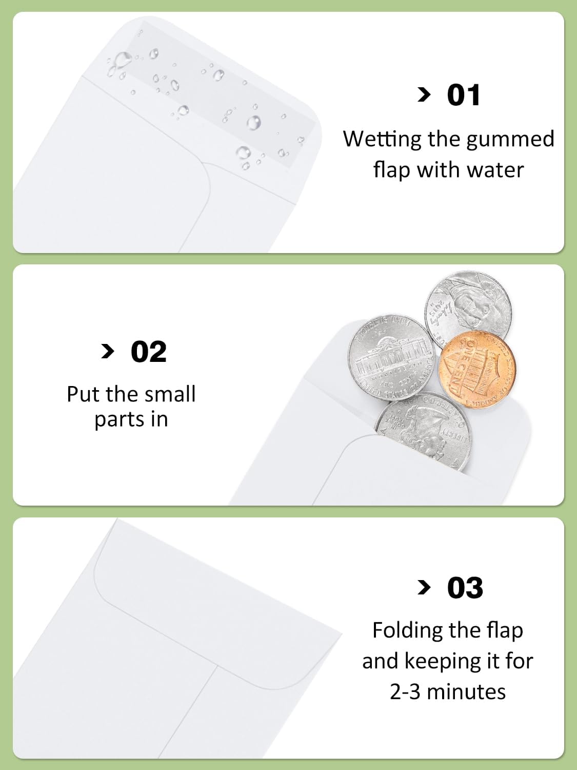 #1 Coin Envelopes Eupako 100 PCS 2.25x 3.5