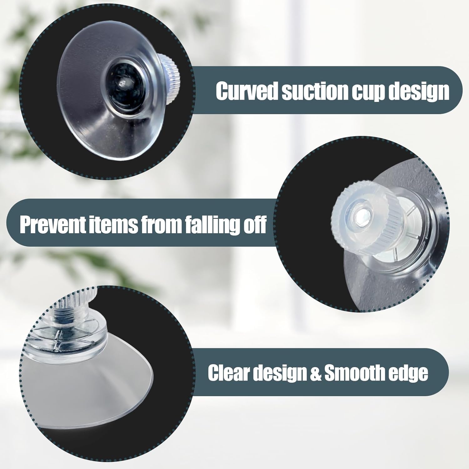 Biaungdo 6 Pack 32mm Suction Cups with Screws Nut, Clear PVC Sucker Pads Holder, Plastic Strong Sucker Suction Cup Holder for Window, Bathroom Wall, Car Shade, Home Decoration - Image 4