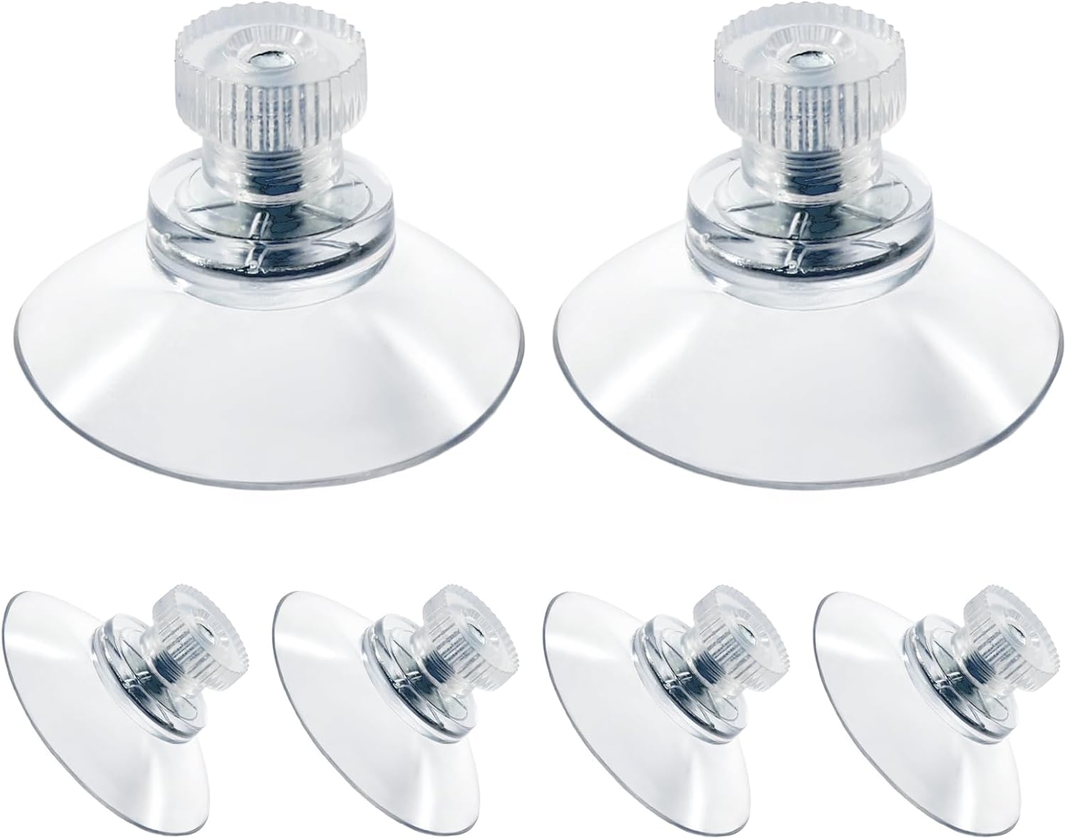 Biaungdo 6 Pack 32mm Suction Cups with Screws Nut, Clear PVC Sucker Pads Holder, Plastic Strong Sucker Suction Cup Holder for Window, Bathroom Wall, Car Shade, Home Decoration - Image 7