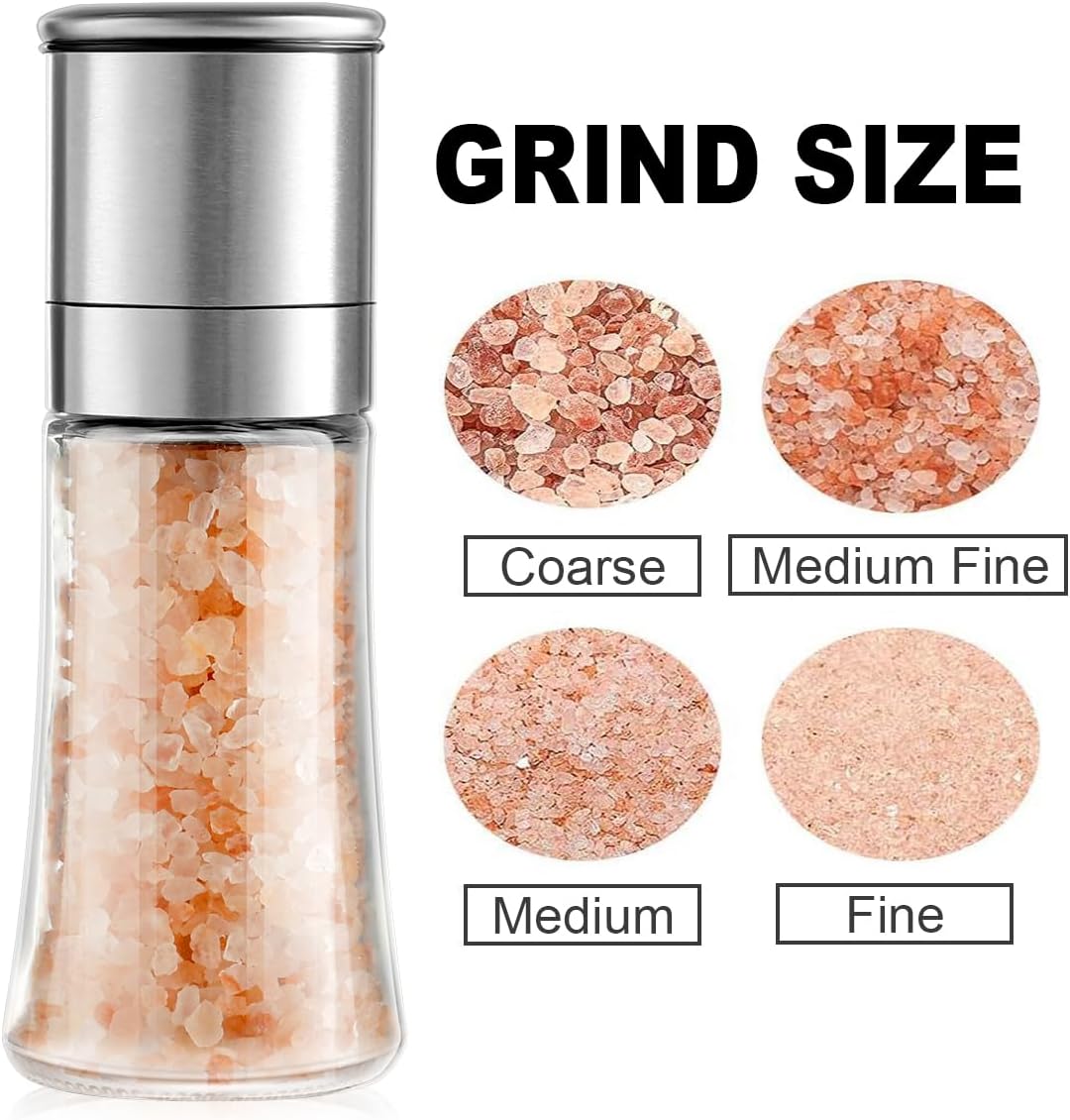 Salt Grinder Pepper Mill, and Set (Single Grinder) - Image 4