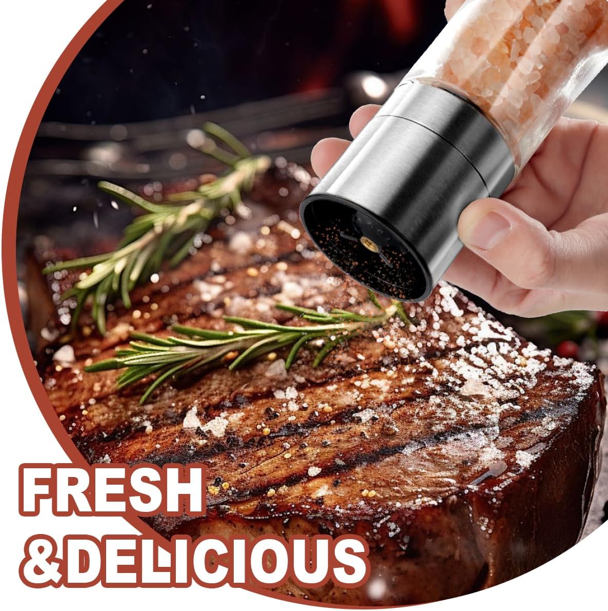 Salt Grinder Pepper Mill, and Set (Single Grinder) - Image 7