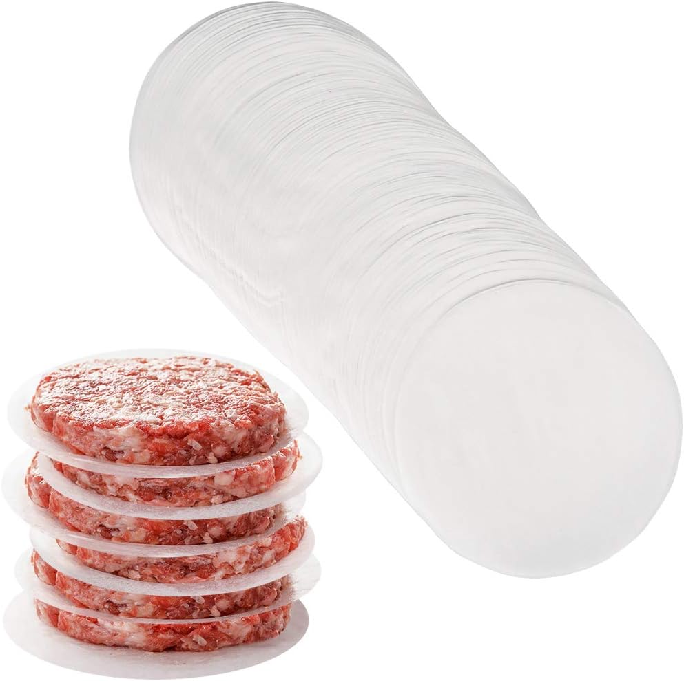 Hamburger Patty Paper Round 4.5 Inch, Set of 200, Non Stick Patty Paper Sheets for Burger Press, Patty Serperate and Cake Baking(5.5/6/7/8/9/10/12inch Available) - Image 1
