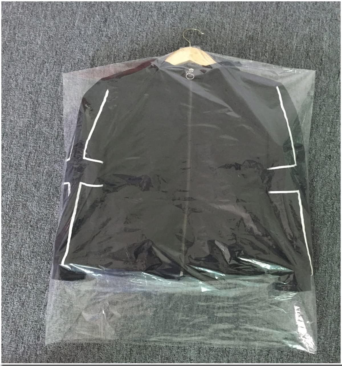 20 Pack Clear Plastic Clothes Covers, 27.5 Inch Dry Cleaning Bags Hanging Dust Proof Garment Bags for Kids for Home Storage, Dry Cleaners (45 x 70cm) - Image 5