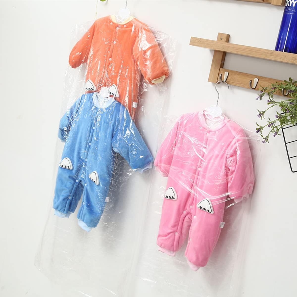 20 Pack Clear Plastic Clothes Covers, 27.5 Inch Dry Cleaning Bags Hanging Dust Proof Garment Bags for Kids for Home Storage, Dry Cleaners (45 x 70cm) - Image 6