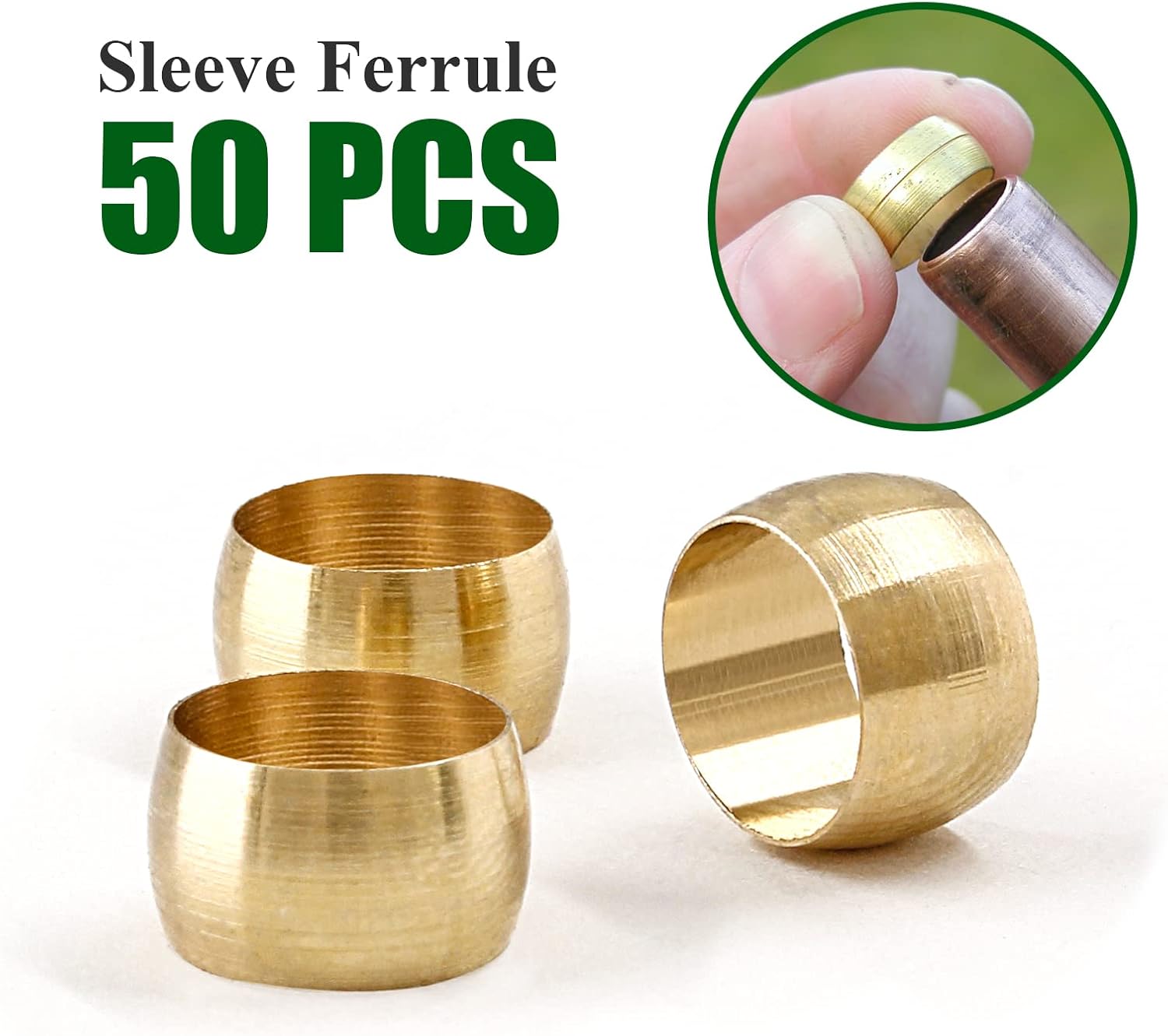 Biaungdo 50 Pcs Brass Compression Fitting, 1/4