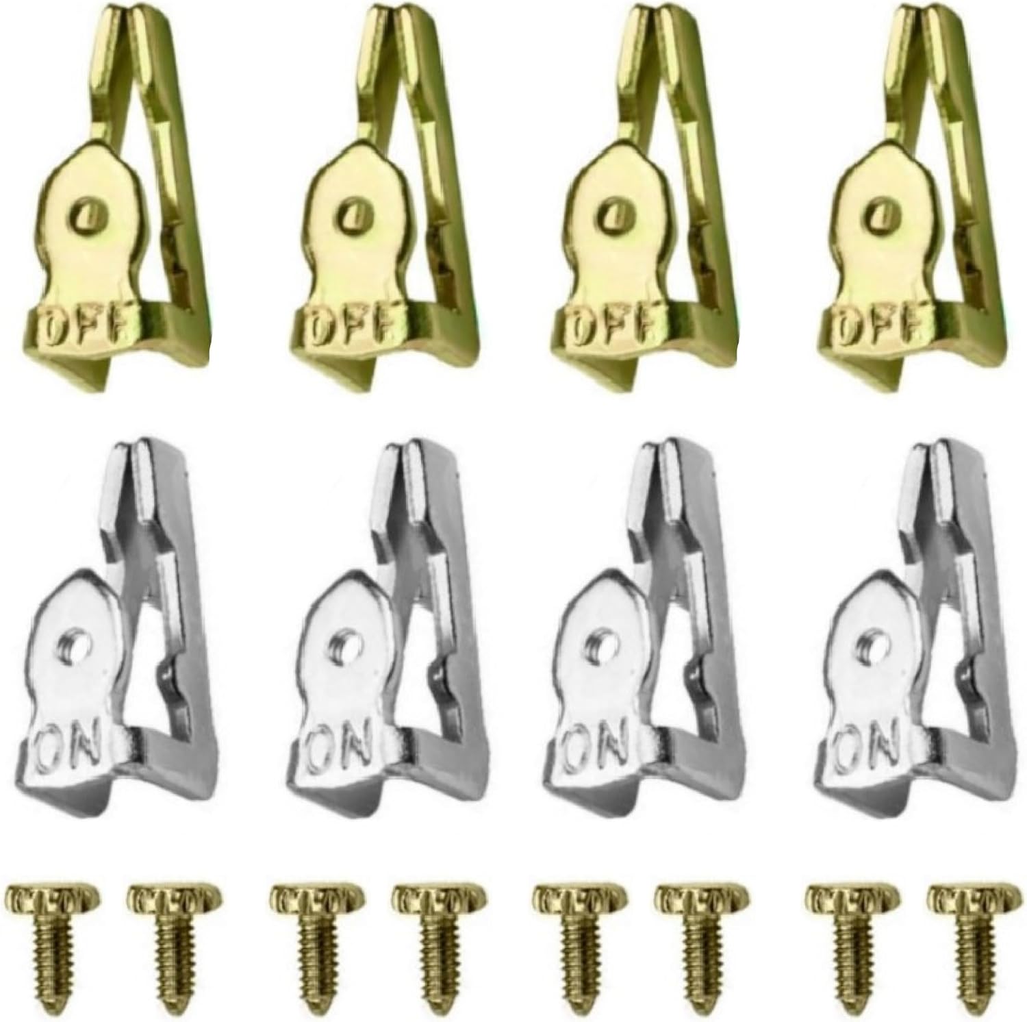156T1978A Time Switch Tripper Kit for Intermatic T100 T7000 WH40 Series Timers, Includes 8 Metal Trippers (4 Silver ON / 4 Gold Off) and Set Screws - Image 1