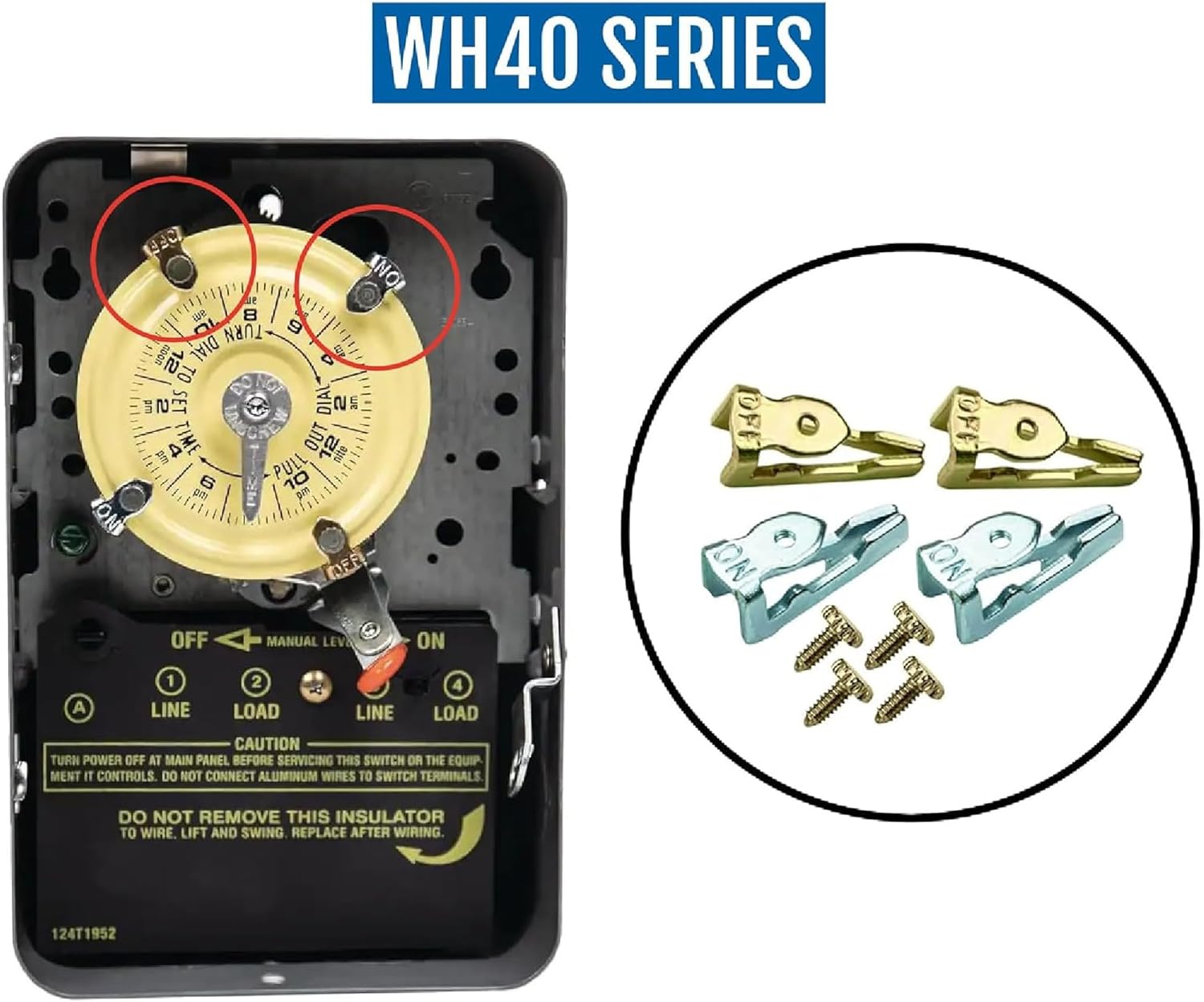 156T1978A Time Switch Tripper Kit for Intermatic T100 T7000 WH40 Series Timers, Includes 8 Metal Trippers (4 Silver ON / 4 Gold Off) and Set Screws - Image 2
