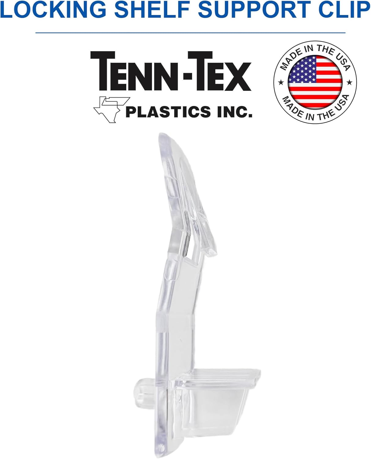 Self-Locking Shelf Support Clips, Made in The USA - for 3/4