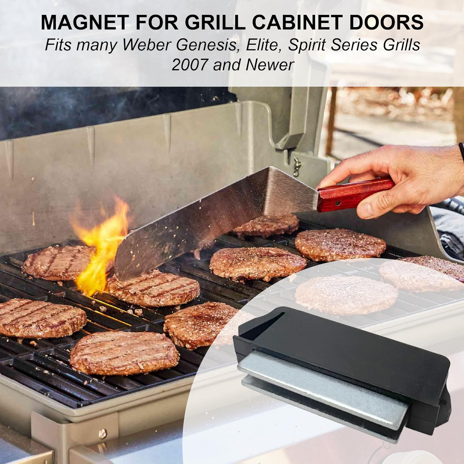 Replacement Magnet fits Weber & Napoleon Grill Cabinet Doors, Compatible with Many Genesis, Elite, Spirit Series Grills 2007 and Newer - 91357 81270 - Image 4