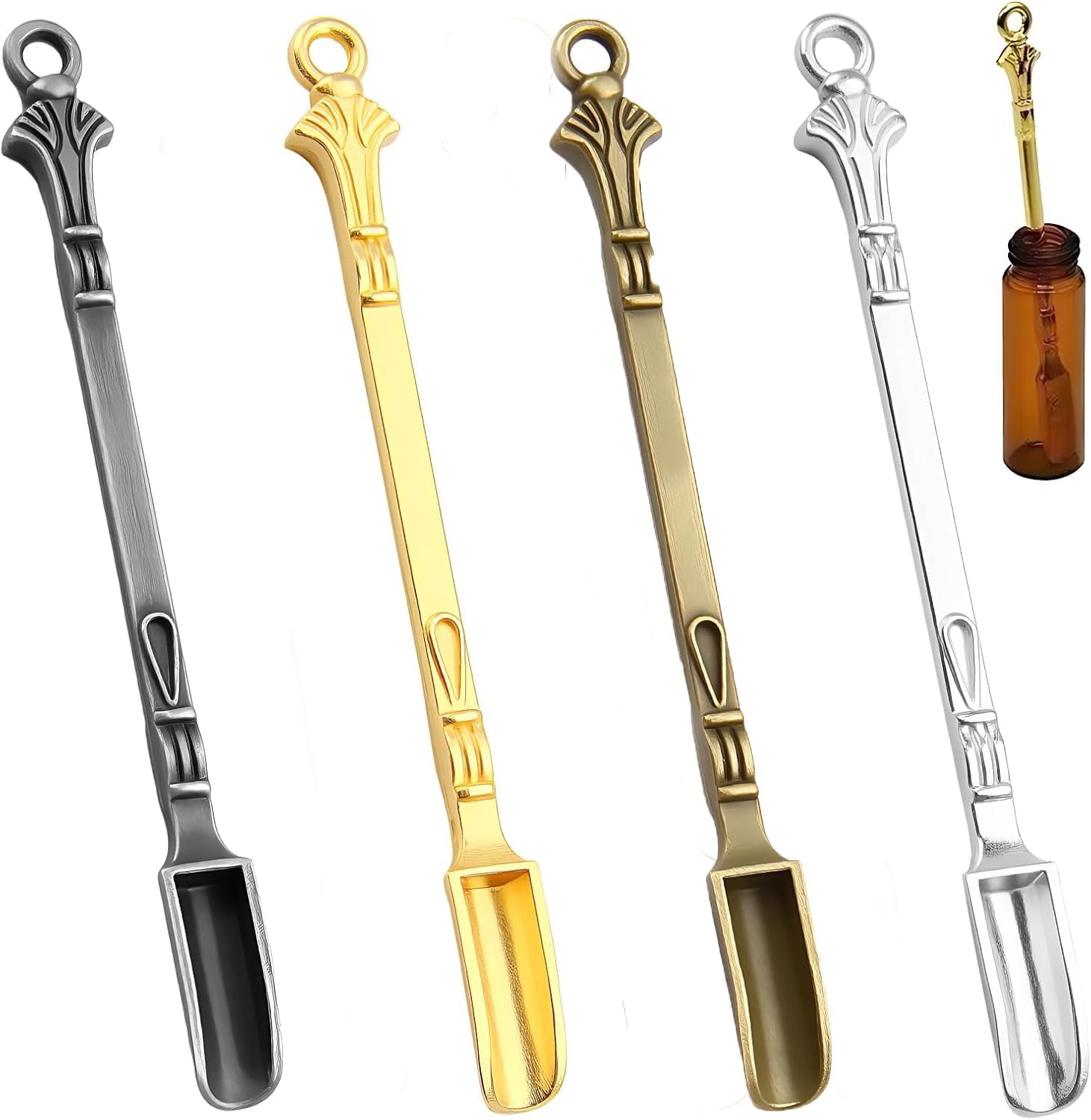 Mini Spoon Metal Spice Medicine Spoon Shovel Small Scoop Home Supplies Pendants Necklace (MULTICOLOR) - Image 1