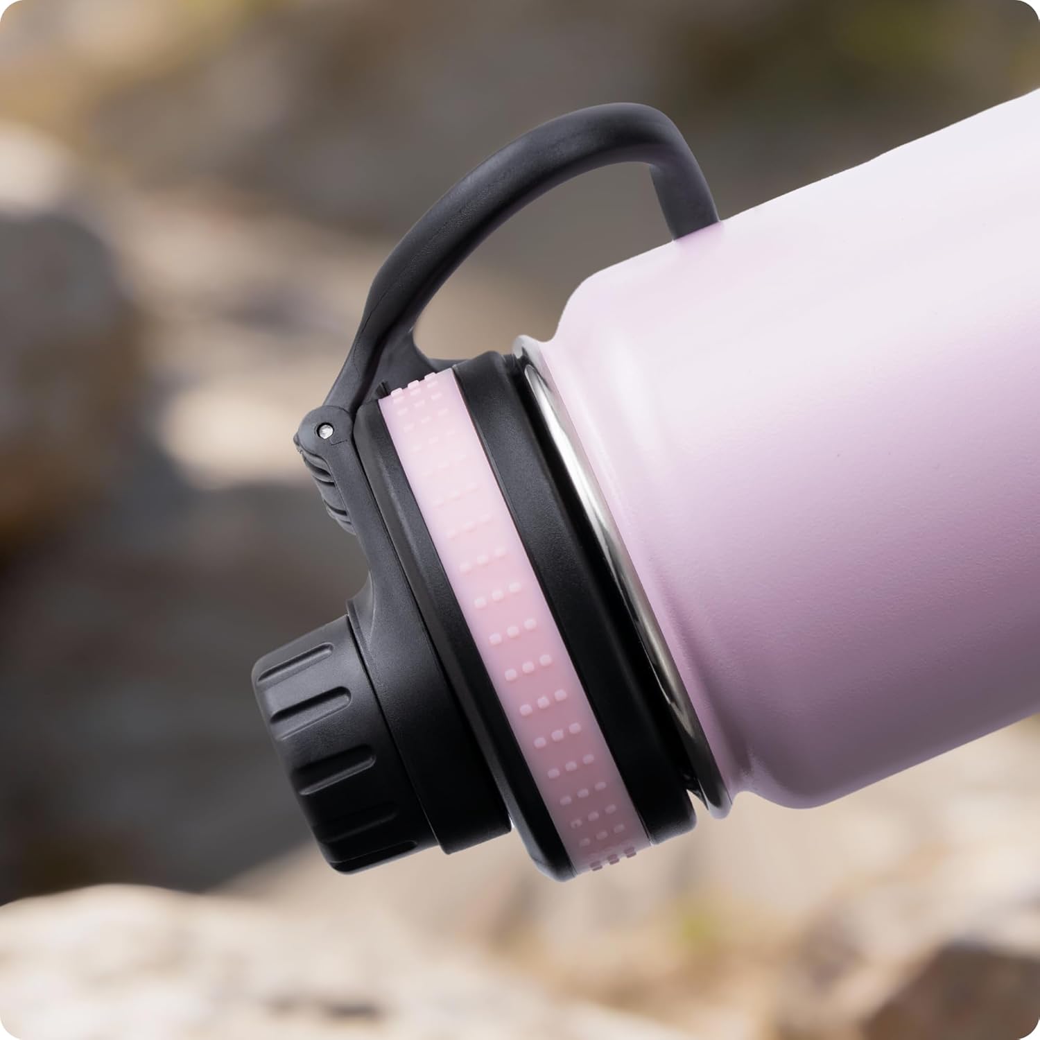 6 Pack Rubber Lid Grip Bands Three Finger Spout Lid, Non-Slip & Multicolor Grip Strap, Fits for Wide Mouth Water Bottle Lid with Detachable Band - Image 4