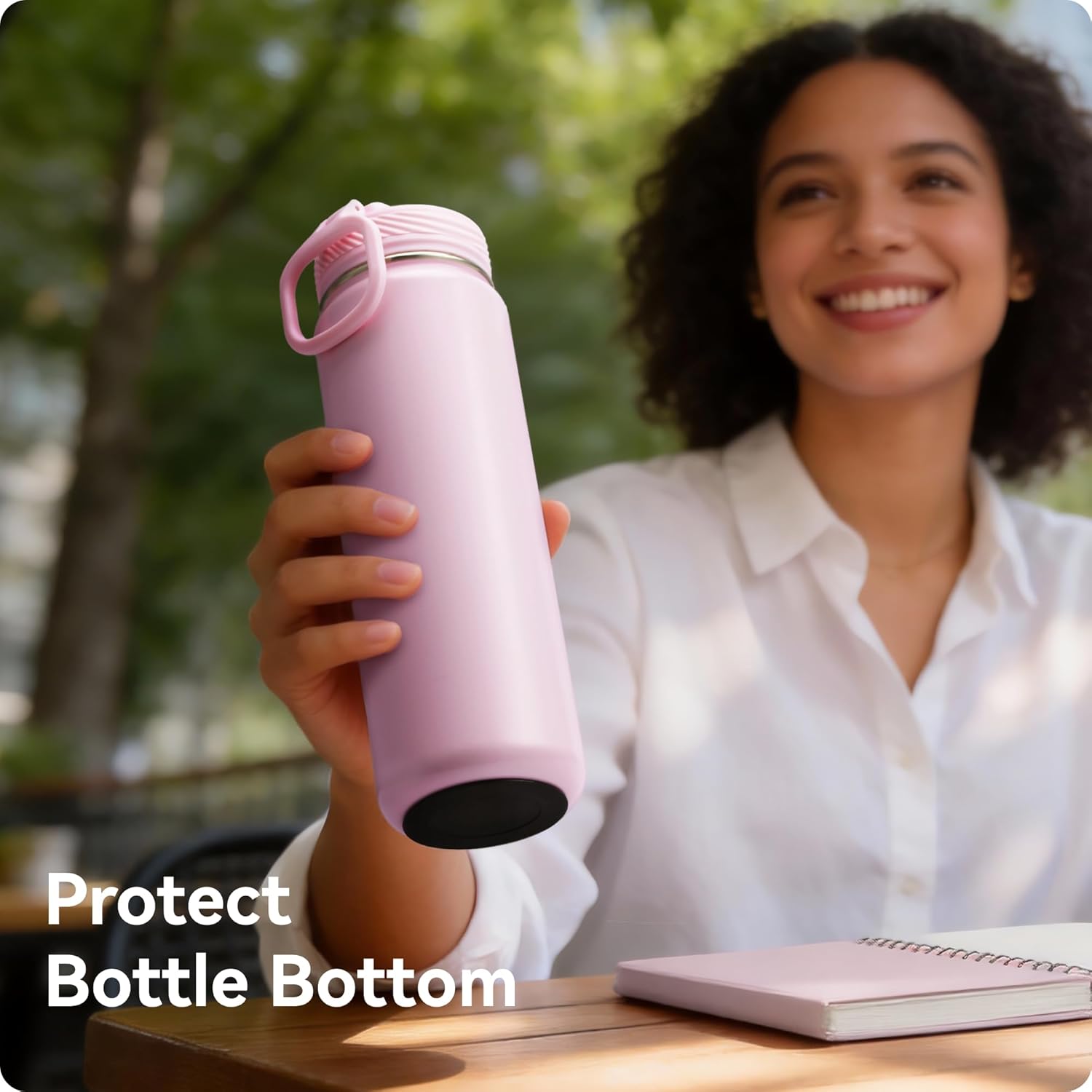 4 Pack Silicone Bottom Protector Mat for Lululemon Sport Water Bottle 18 24 OZ, Anti Slip Rubber Bottom with Adhesive, Noise Reducing - Image 3