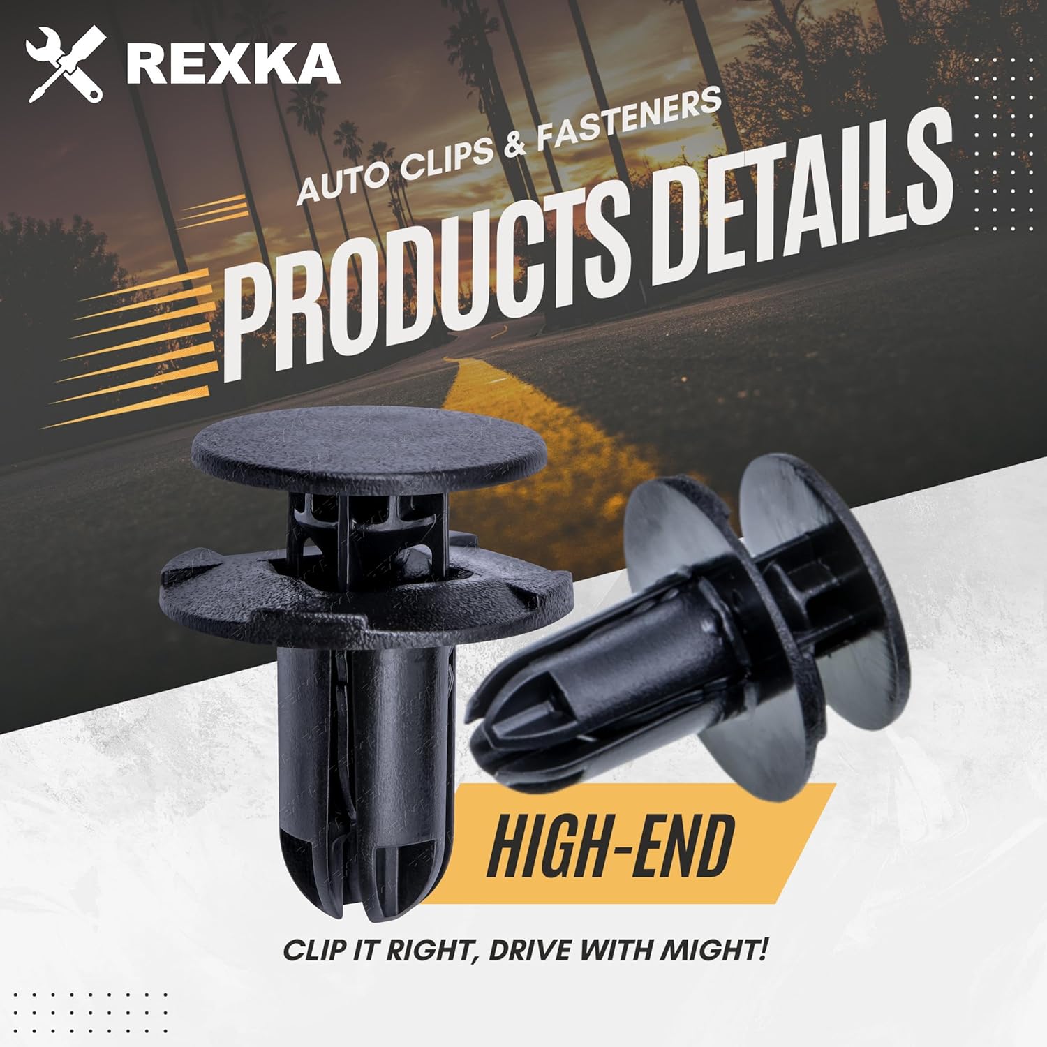 Rexka 20pcs Fender Liner Push-Type Retainer Clip Fastener Compatible with Hyundai Kia 86595-2T500 Accent,Azera,Elantra,Equus,Genesis, Ioniq, Kona,Santa Fe,Sonata,Tucson,Veloster,Optima,Sedona - Image 3