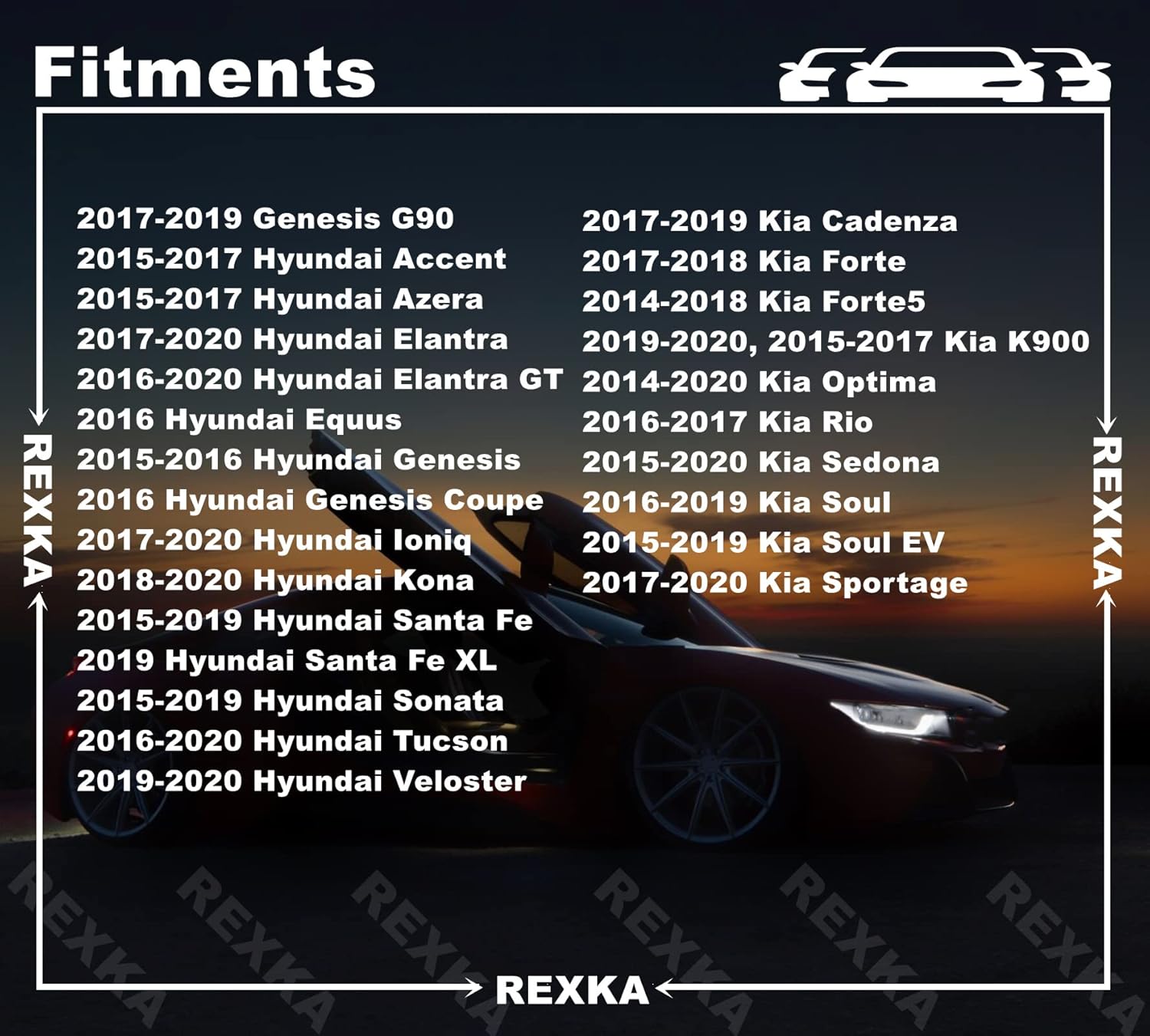 Rexka 20pcs Fender Liner Push-Type Retainer Clip Fastener Compatible with Hyundai Kia 86595-2T500 Accent,Azera,Elantra,Equus,Genesis, Ioniq, Kona,Santa Fe,Sonata,Tucson,Veloster,Optima,Sedona - Image 4