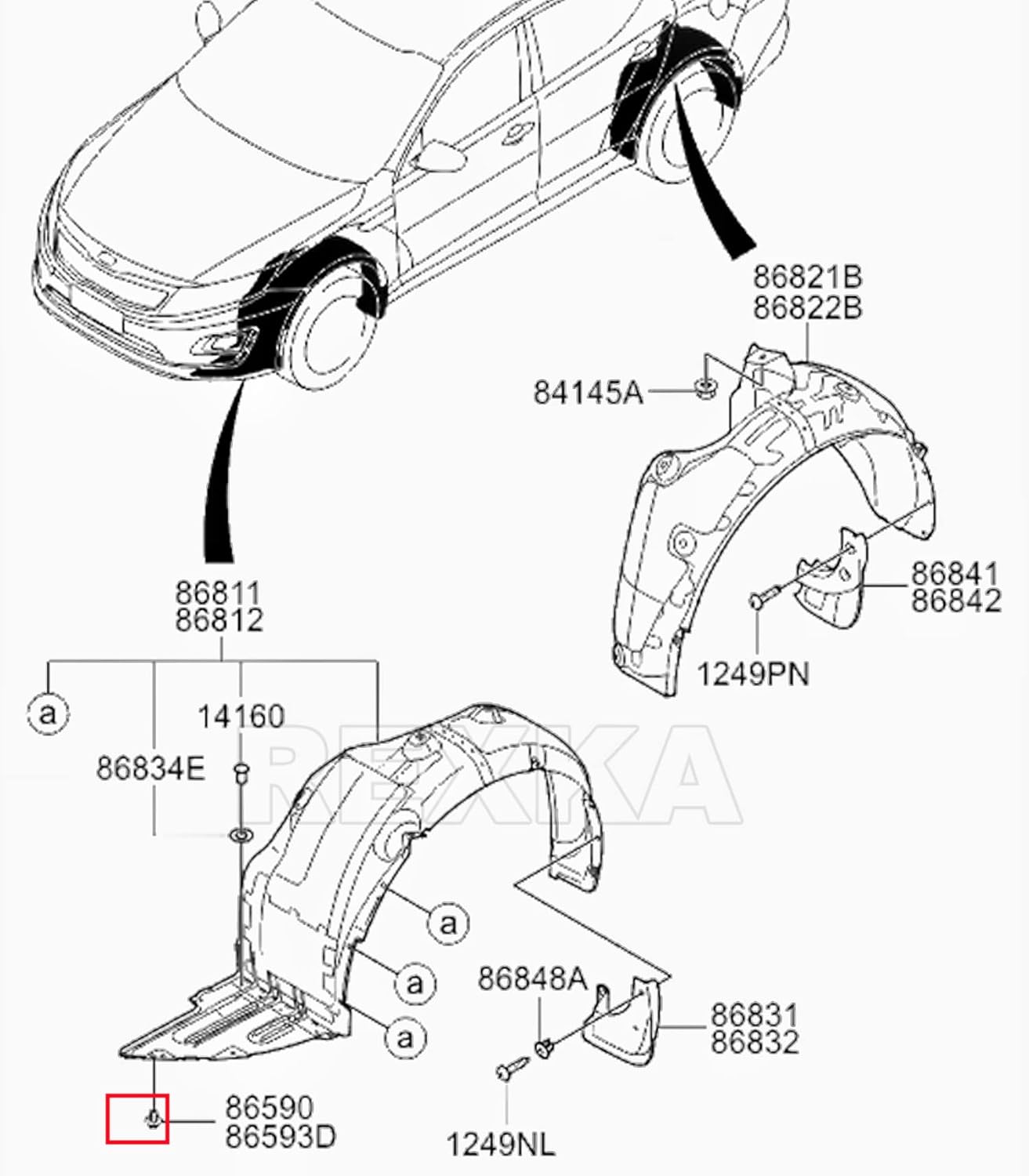 Rexka 20pcs Fender Liner Push-Type Retainer Clip Fastener Compatible with Hyundai Kia 86595-2T500 Accent,Azera,Elantra,Equus,Genesis, Ioniq, Kona,Santa Fe,Sonata,Tucson,Veloster,Optima,Sedona - Image 5