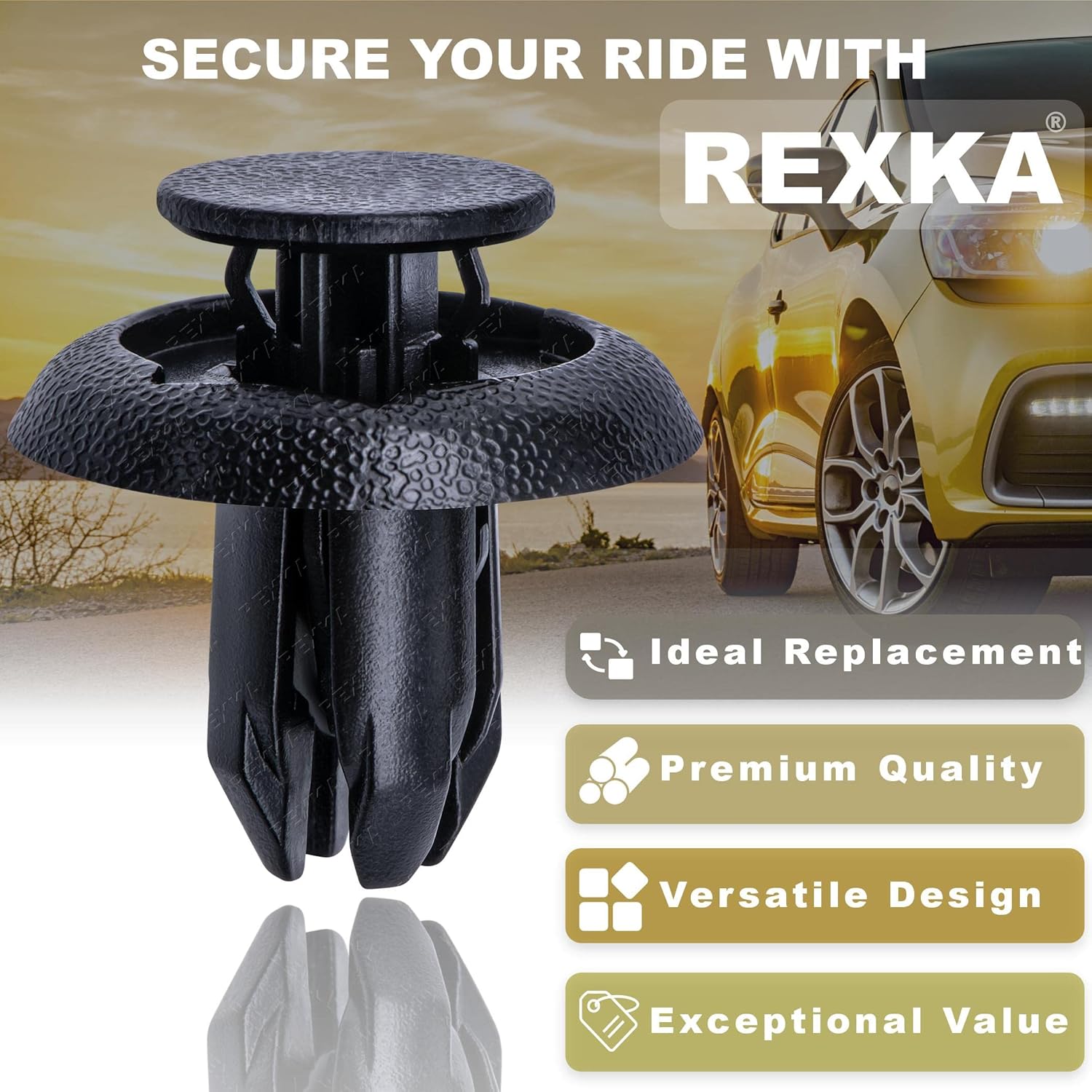 Rexka 10pcs Fender Liner Splash Shield Bumper Cover Clip Fastener Rivet for B45A-56-146A Mazda 3, 5, 6, CX-3, CX-5, CX-9 & MX-5 Miata Toyota Scion 90118-WB048 - Image 3