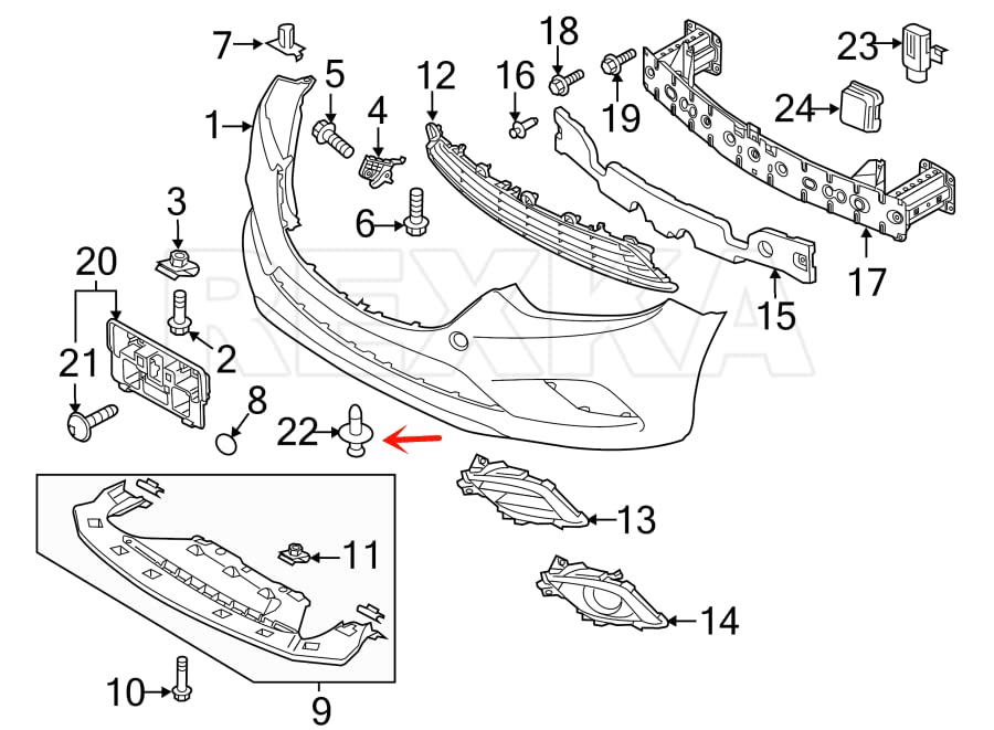 Rexka 10pcs Fender Liner Splash Shield Bumper Cover Clip Fastener Rivet for B45A-56-146A Mazda 3, 5, 6, CX-3, CX-5, CX-9 & MX-5 Miata Toyota Scion 90118-WB048 - Image 6