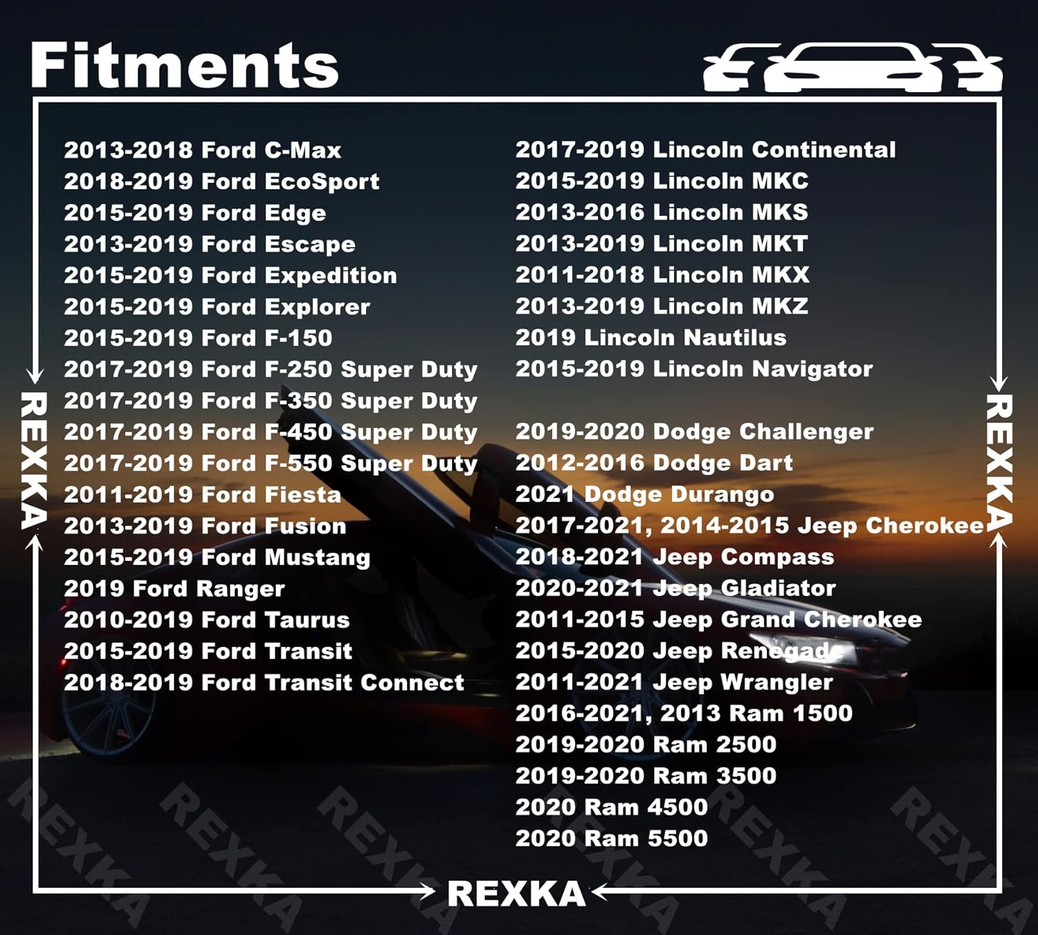 Rexka 20pcs Center Console Radio DVD Dash Panel Switch Bezel Clip Body Trim Retainer Compatible with Ford Mercury Edge Mustang Escape Expedition F-150 Jeep Dodge Challenger - Image 3