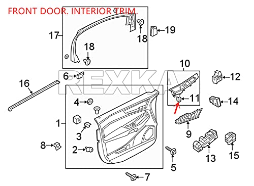 Rexka 20pcs Center Console Radio DVD Dash Panel Switch Bezel Clip Body Trim Retainer Compatible with Ford Mercury Edge Mustang Escape Expedition F-150 Jeep Dodge Challenger - Image 8