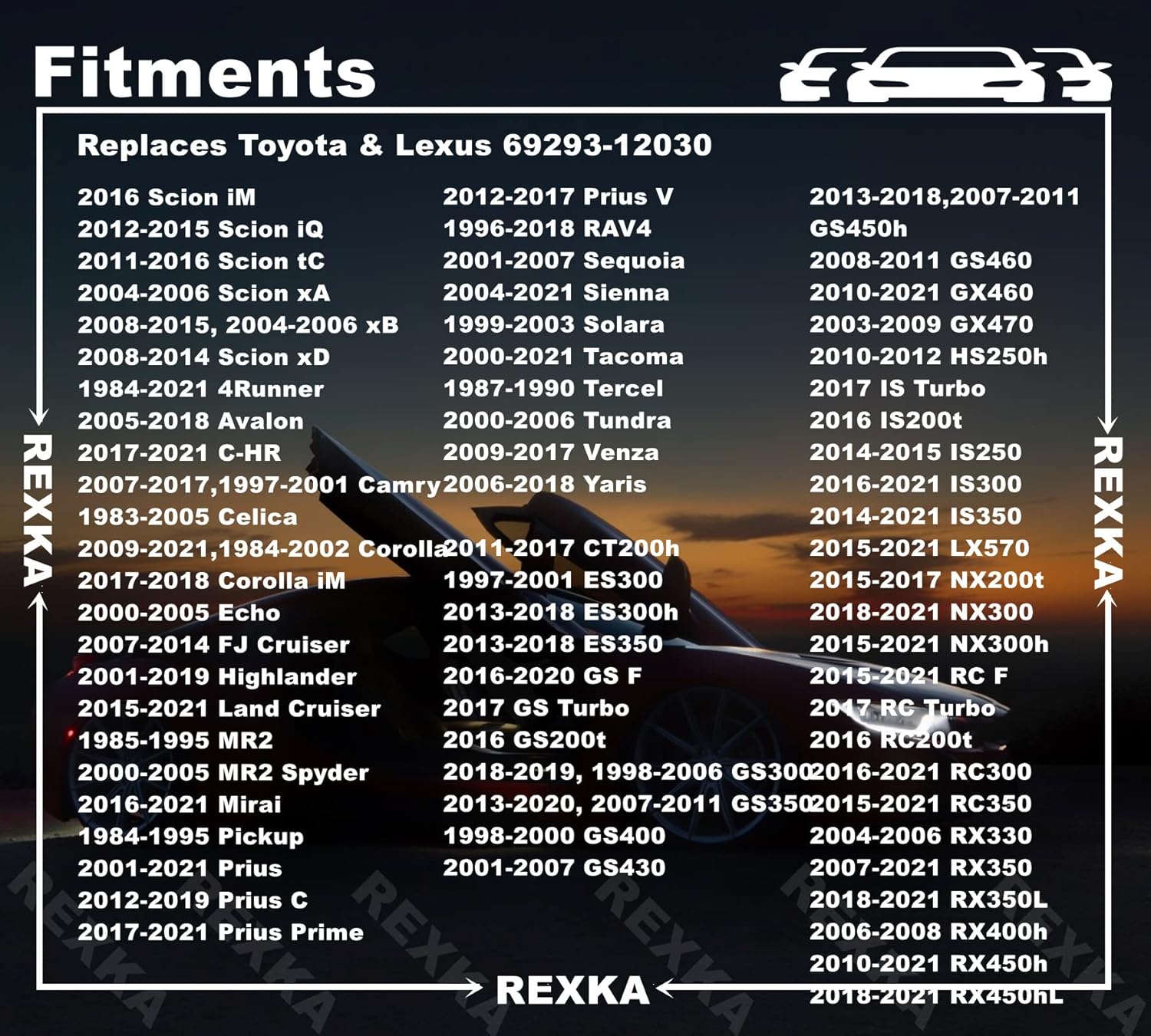 Rexka 5 Sets Tailgate Handle Door Lock Rod Clips Tailgate Handle Rod Clip Replacement for Toyota Tundra Camry Corolla Echo Highlander 69293-12030 69293-12040 - Image 4