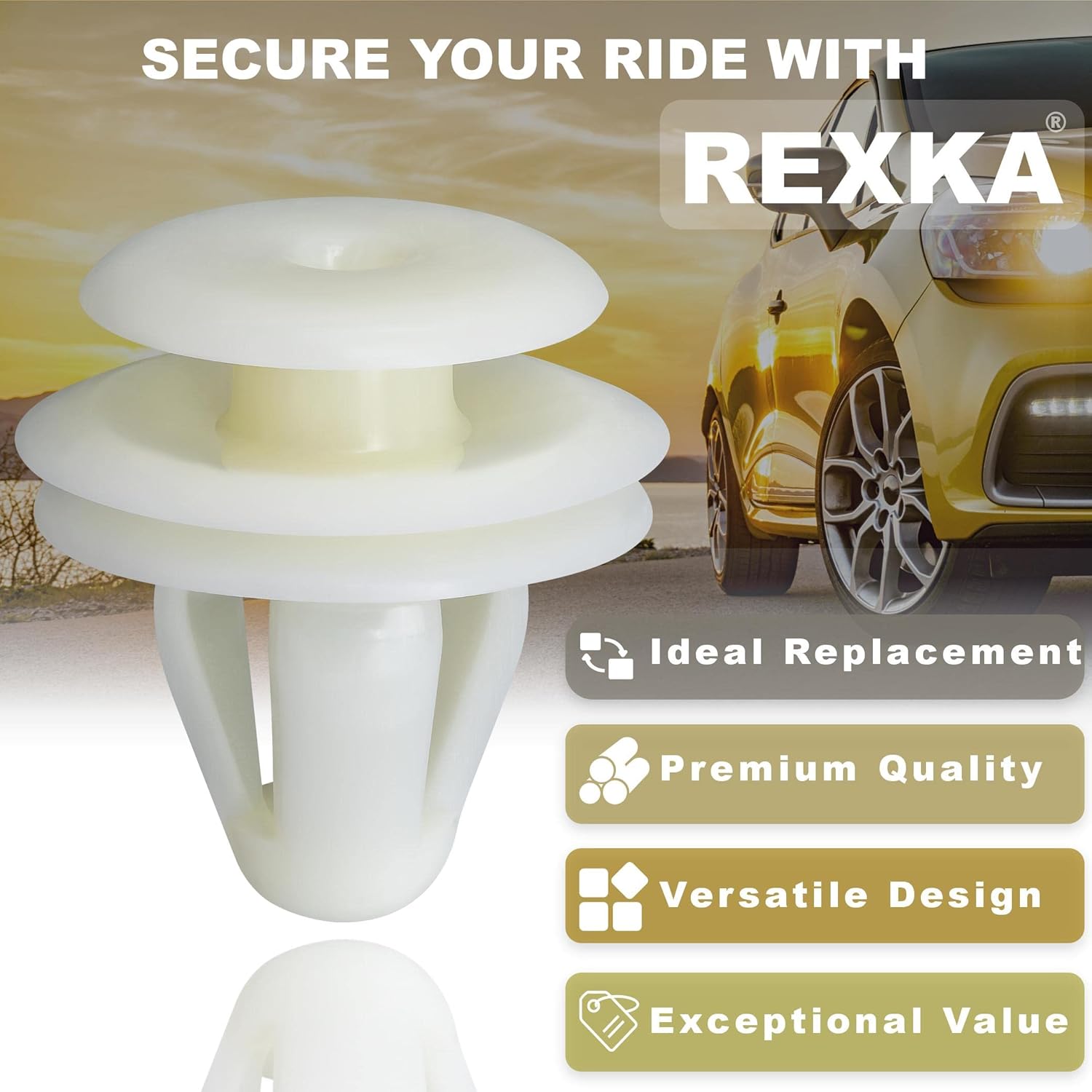 Rexka 30pcs Door Panel Retainer Clip 67771-30070 Compatible with Toyota Corolla, Echo, Prius, RAV4, Sienna, Tacoma, Tundra 67771-06030 - Image 4