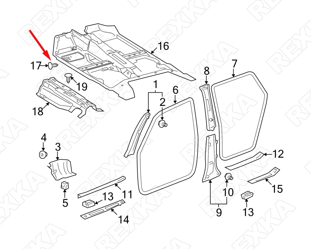 Rexka 10pcs Hood Insulation Retainer Clip Compatible with Toyota Lexus 90467-09050 90467-A0003 - Image 8