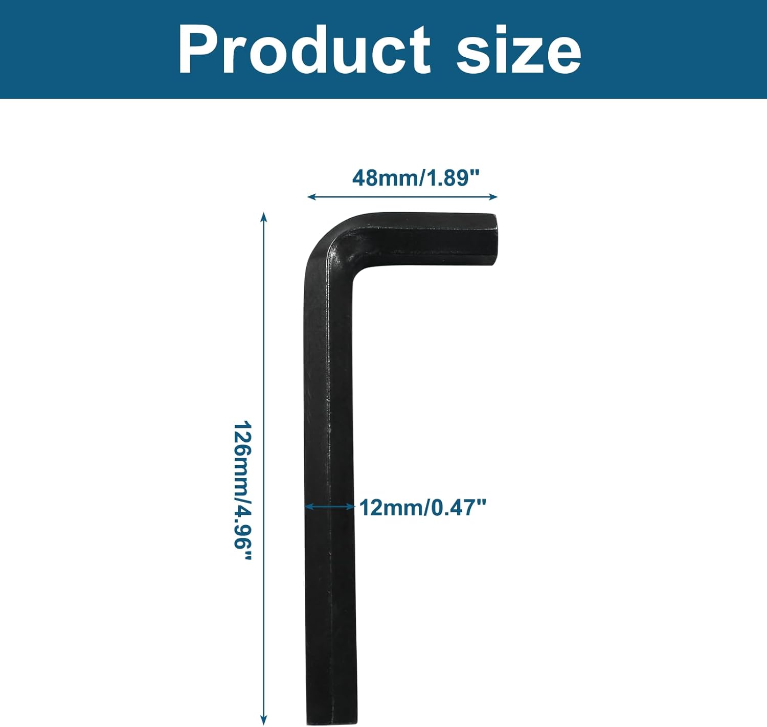 Biaungdo 2 Pcs Black 12mm Hex Key Wrench, Small Allen key Wrench, L Shaped Hexagon Hex Key Spanner Set Hexagon Head Replacement Repairing Tool for Repairing Bike, Furniture - Image 2