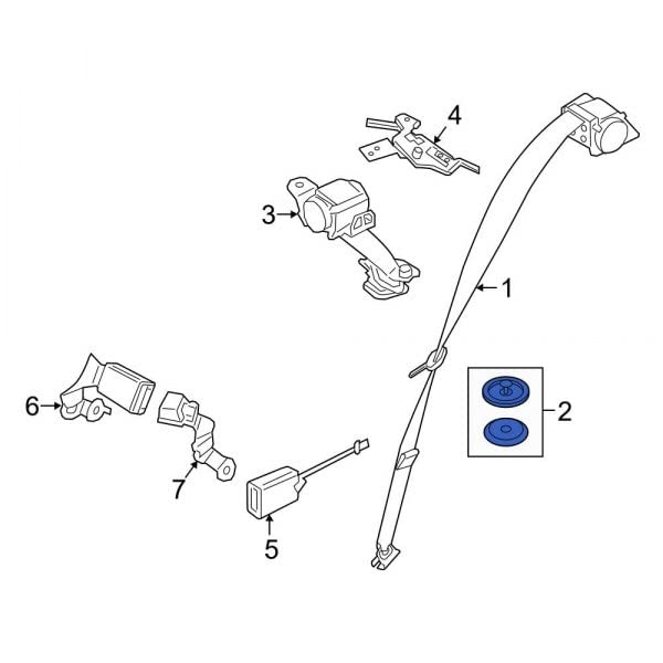 Rexka 2 Sets Front Top & Bottom Buttons Seat Belt Buckle Stop for BMW Mini 72111950829 72111917406 - Image 5
