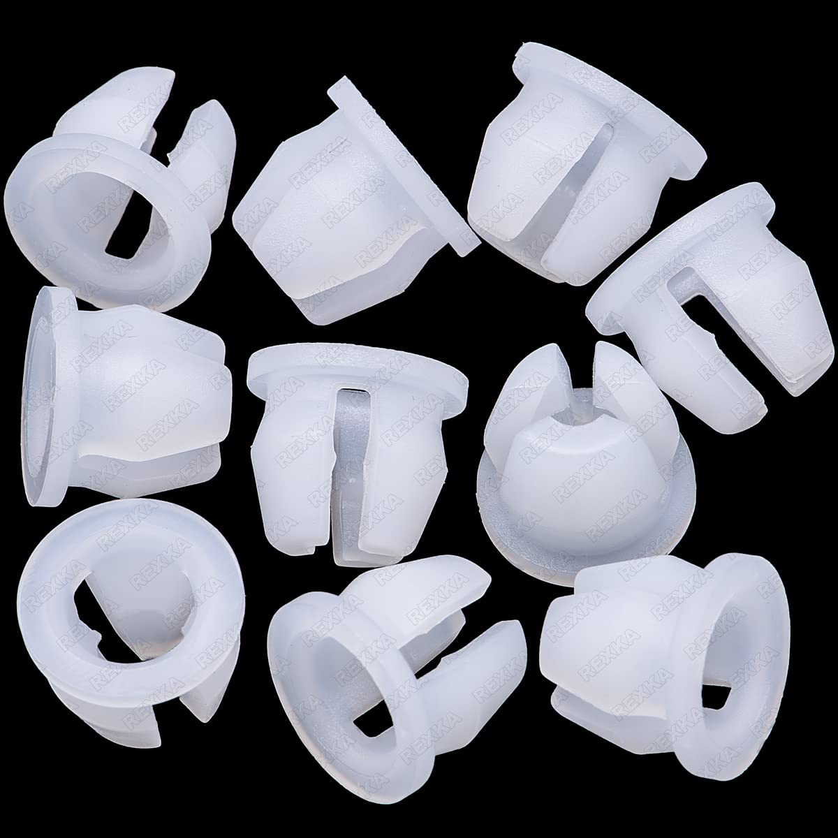 Rexka 10pcs Headlamp Assembly Grommet Retainer Clip Nut N811169S Compatible with Ford Toyota 90189-06111 4Runner, Land Cruiser, Pickup, Tacoma,Tercel, Expedition, Explorer,F150,Ranger, Mustang, Trucks - Image 1