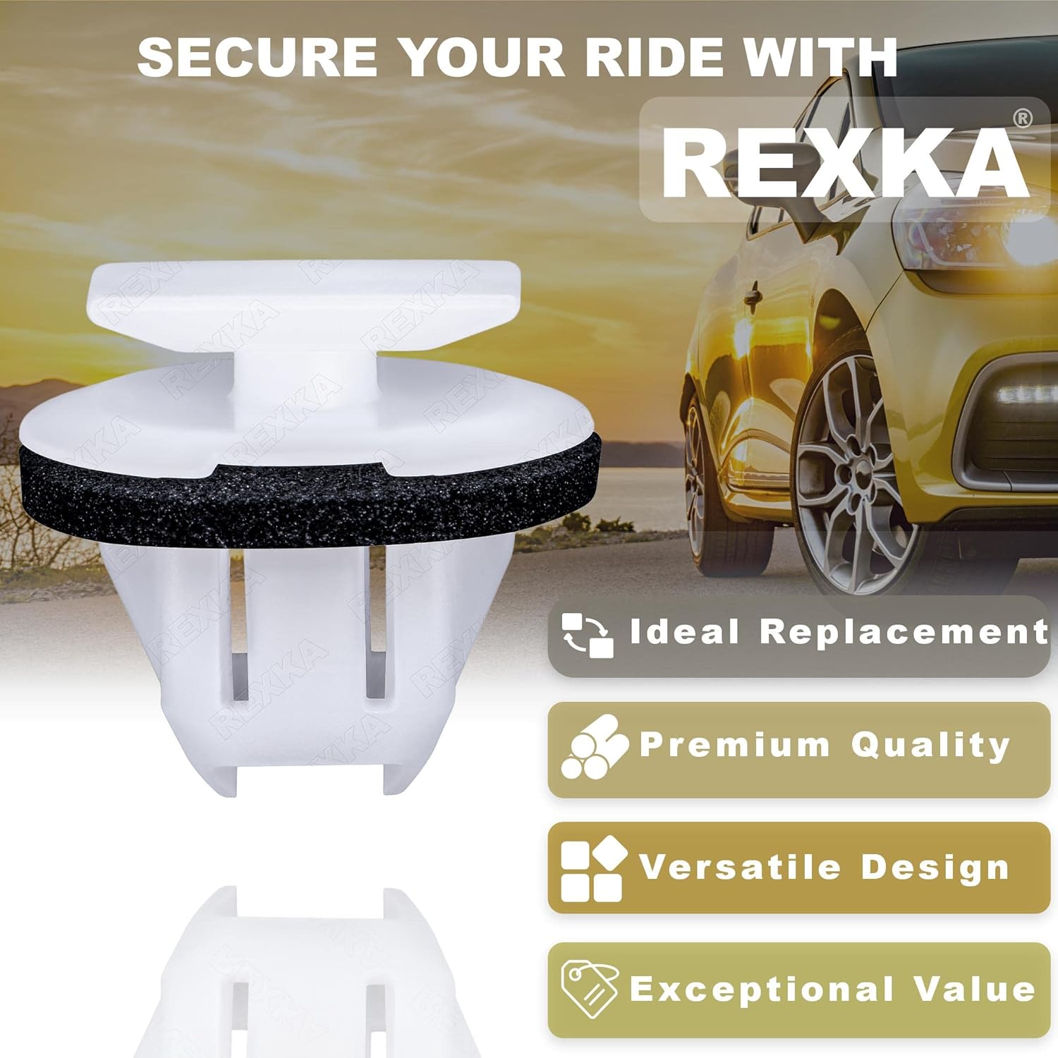 Rexka 10pcs Wheel Arch Fender Flare Moulding Clips 76882-JG10A Compatible with Nissan Infiniti Armada Murano Juke QX56 QX80 - Image 3