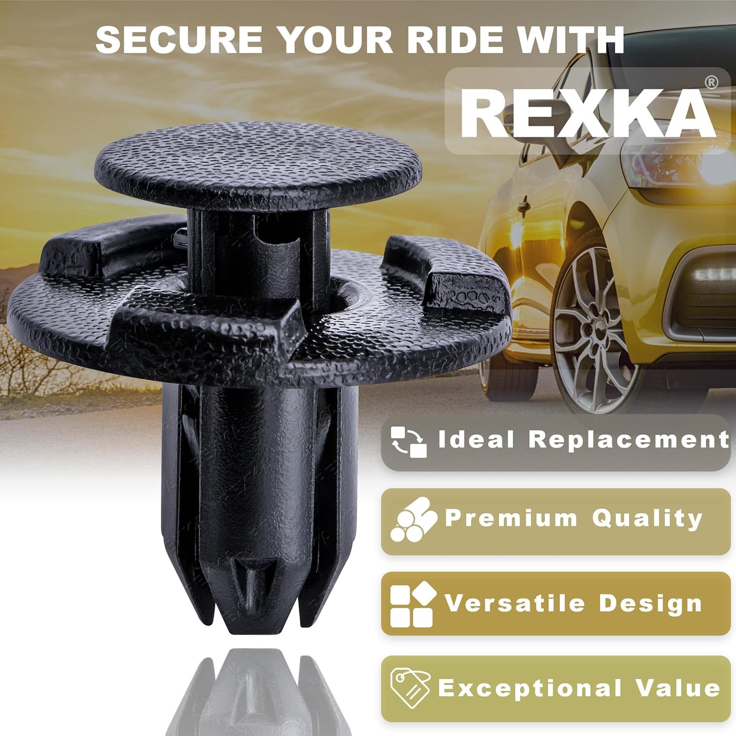 Rexka 20pcs Fender Liner Cowl Grille Bumper Under Cover Clip Push-Type Retainer Compatible with Nissan Infiniti 01553-05933 01553-05323 370Z 350Z Altima GT-R Juke Leaf Murano Quest Q50 Q60 Q70 QX60 - Image 4