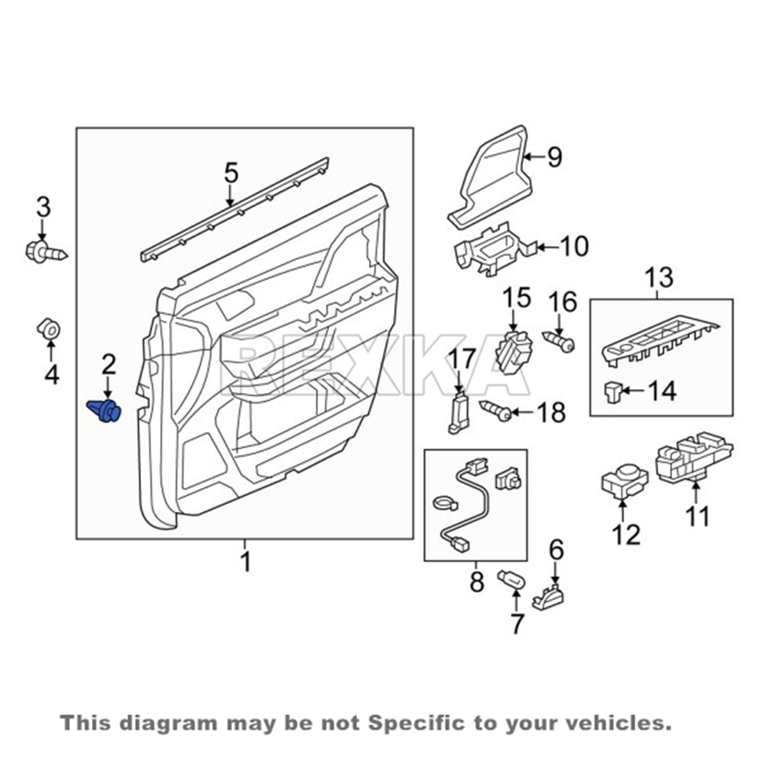Rexka 15pcs Door Panel & Interior Trim Retainer Clips 91560-SZW-003 for Honda Accord CR-V CR-Z Civic Odyssey Pilot 91560SZW003 - Image 5