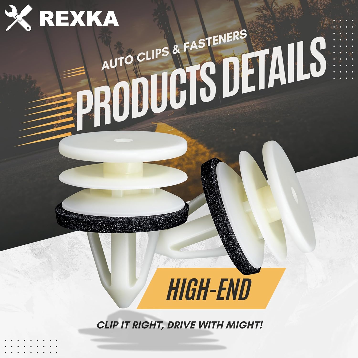 Rexka 20pcs Door Trim Panel Retainer Clip 11519031 Compatible with GM Chevrolet Hummer H2 Equinox Camaro GMC Terrain Cadillac ATS CTS SRX Ford Edge Lincoln MKX - Image 3