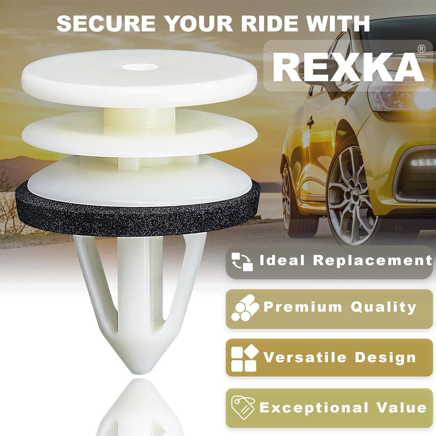 Rexka 20pcs Door Trim Panel Retainer Clip 11519031 Compatible with GM Chevrolet Hummer H2 Equinox Camaro GMC Terrain Cadillac ATS CTS SRX Ford Edge Lincoln MKX - Image 5