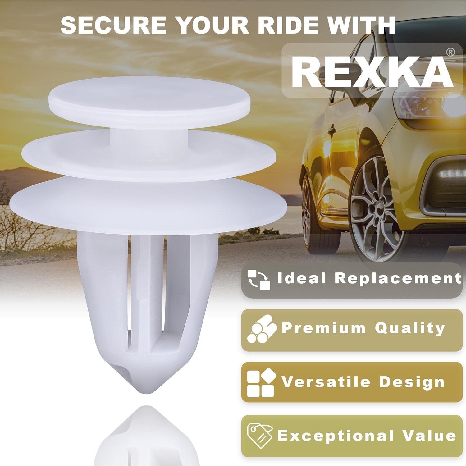Rexka 10pcs Door Trim Panel Retainer Clip Compatible with Nissan Infiniti 01553-30001 Altima Armada Cube GT-R Maxima Murano Quest Rogue EX35 G25 G35 G37 Q40 Q50 Q60 QX30 QX80 - Image 4