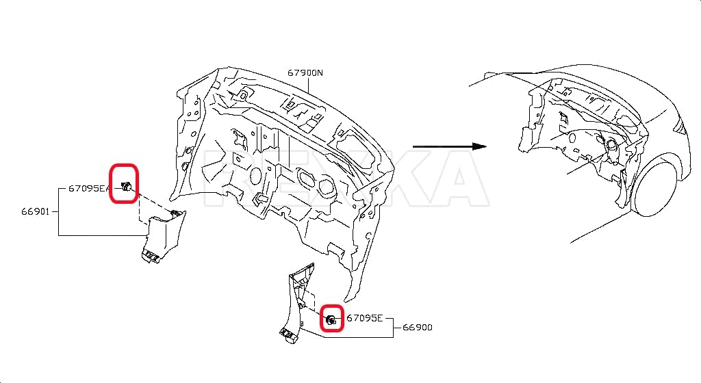 Rexka 10pcs Door Trim Panel Retainer Clip Compatible with Nissan Infiniti 01553-30001 Altima Armada Cube GT-R Maxima Murano Quest Rogue EX35 G25 G35 G37 Q40 Q50 Q60 QX30 QX80 - Image 8