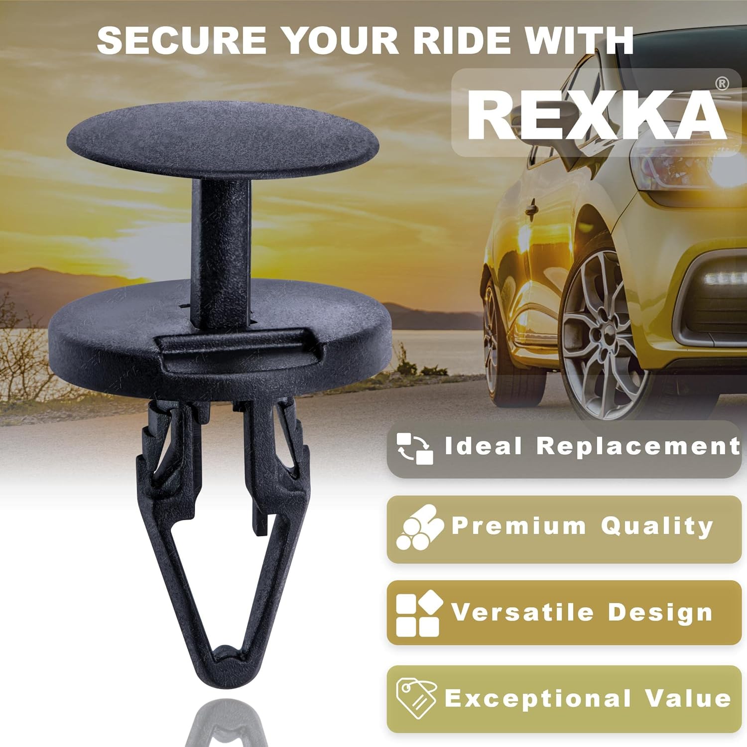 Rexka 10pcs Fender Liner Wheelhouse Liner Bumper Push Tpye Retainer Pin Clips Compatible with GM 11589289 Chrysler 6508863AA Jeep Ram Buick Cadillac Chevrolet GMC Hummer Pontiac Saturn Chrysler Dodge - Image 5
