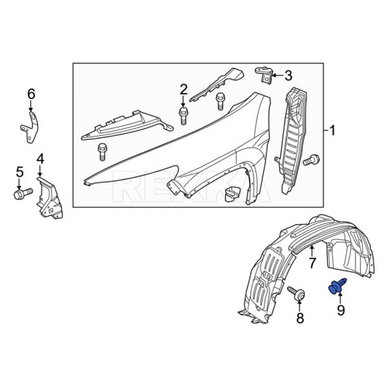Rexka 10pcs Fender Liner Wheelhouse Liner Bumper Push Tpye Retainer Pin Clips Compatible with GM 11589289 Chrysler 6508863AA Jeep Ram Buick Cadillac Chevrolet GMC Hummer Pontiac Saturn Chrysler Dodge - Image 7