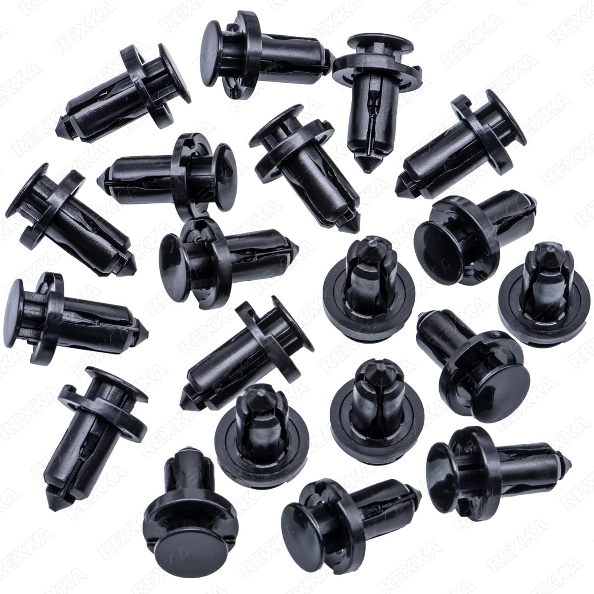 Rexka 20pcs Splash Shield Under Cover Mud Guard Wheelhouse Liner Bumper Cover Push Type Retainer Clip for Nissan 01553-09241 240SX Maxima Subaru Forester Impreza Legacy Outback STI Tribeca WRX - Image 1