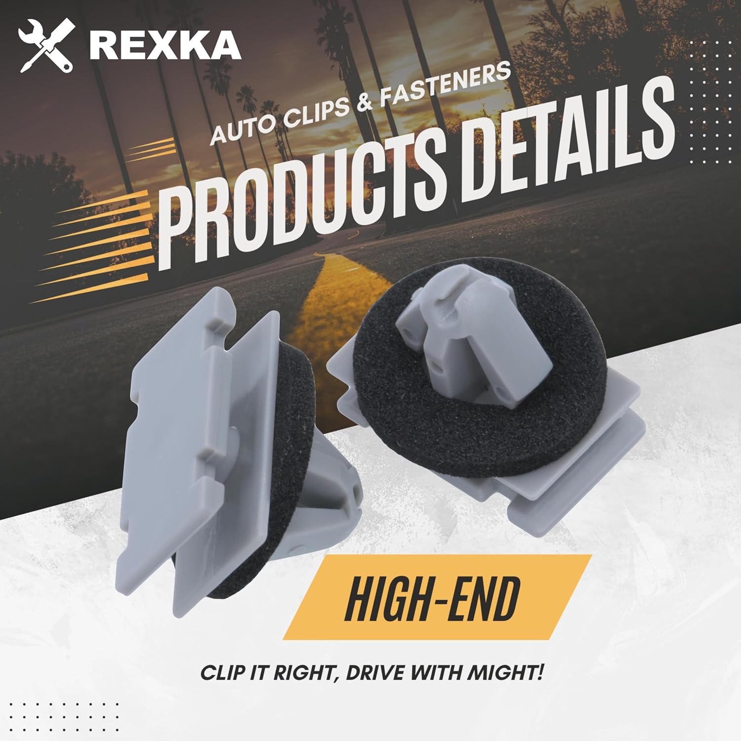 Rexka 20pcs Rocker Wheel Flare Moulding Clips Compatible with Jeep Grand Cherokee Compass Cherokee 68172491AA 68271803AA 68395627AA GM 11571175 19352782 Traverse - Image 3