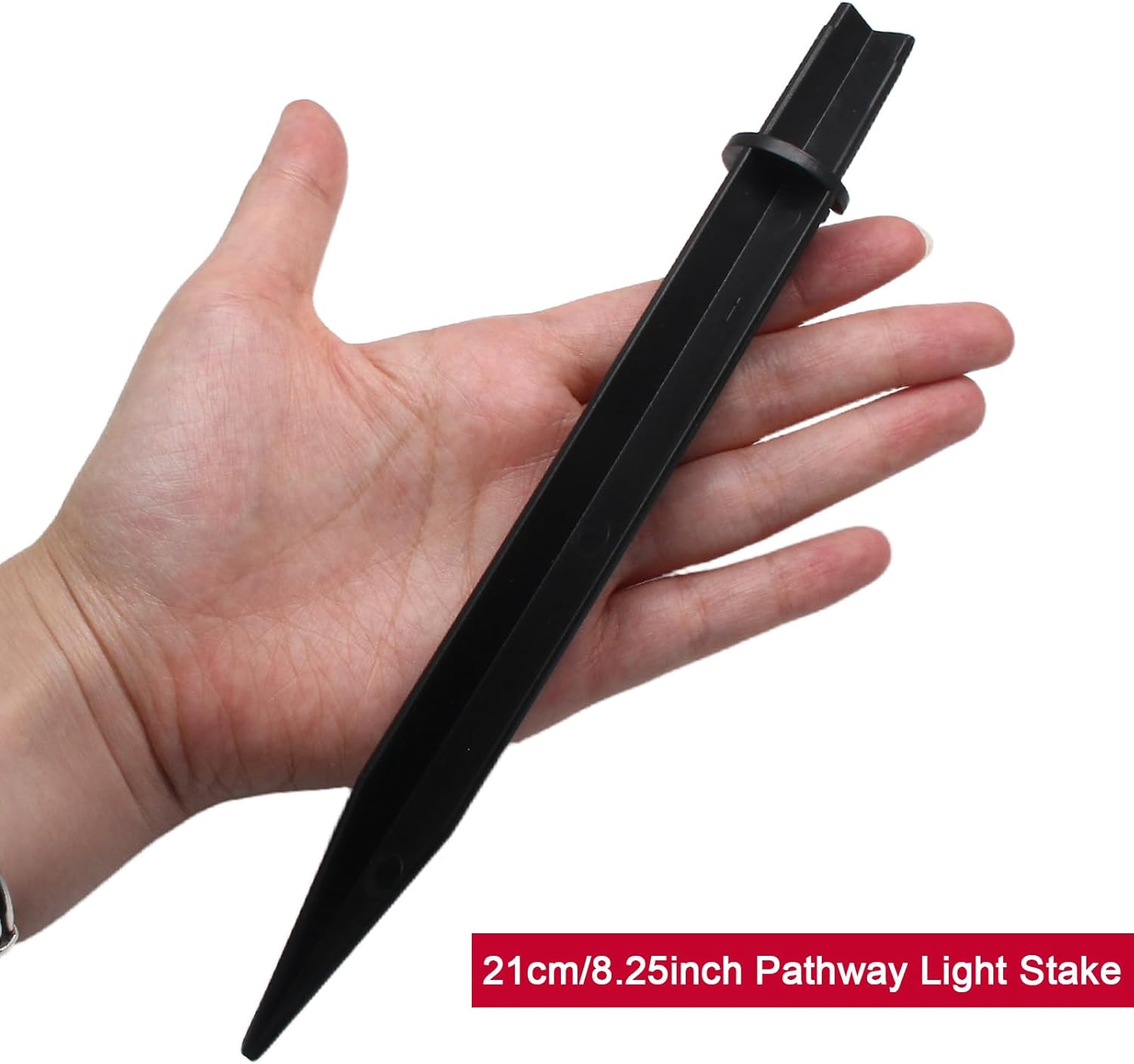 Biaungdo 8 Pcs Ground Spike, 8.25 Inch Black Reinforced Plastic Ground Spikes ABS Lights Replacement Stakes Yard Stakes for Solar Pathway Torch Garden Lights - Image 3